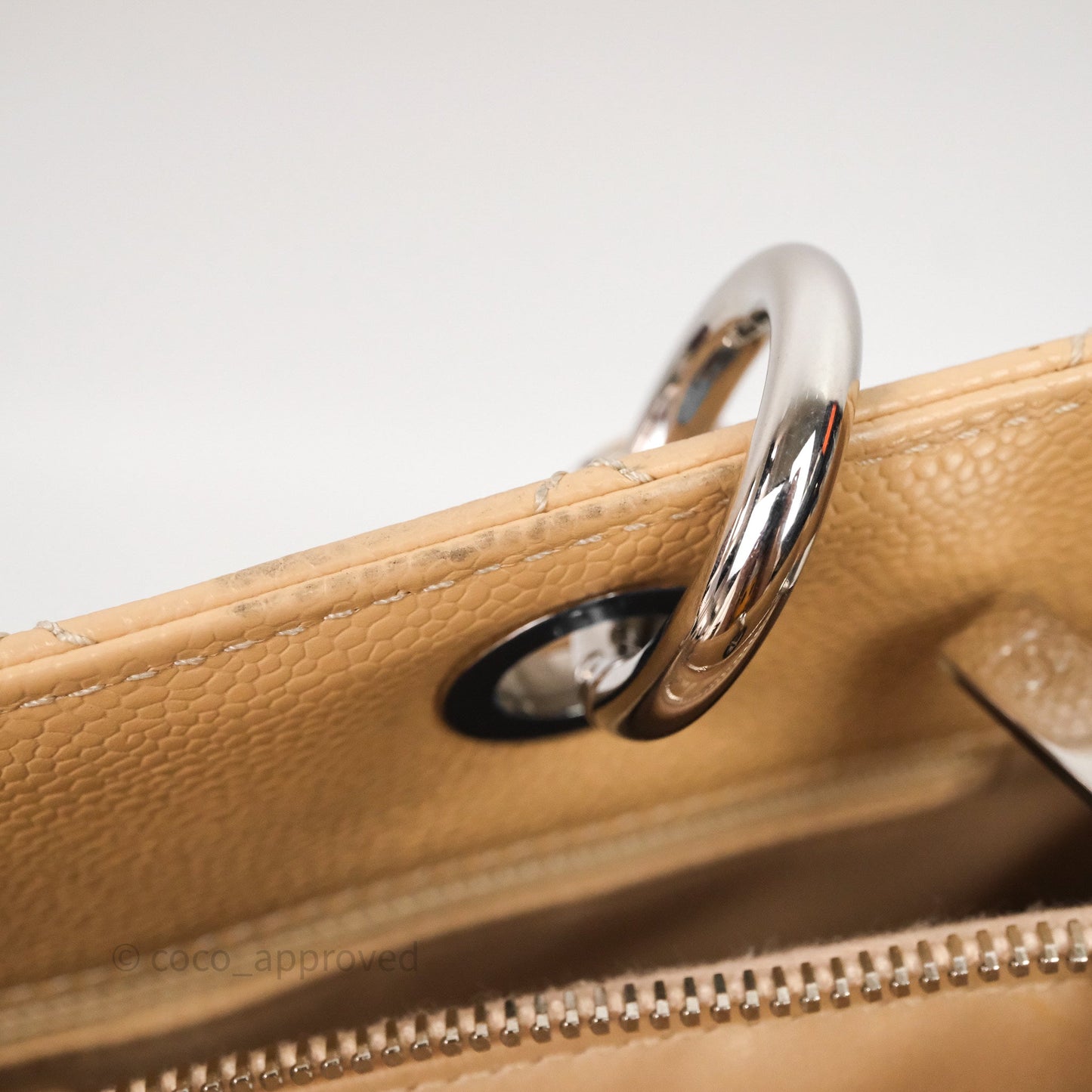 Chanel GST Beige Caviar Silver Hardware