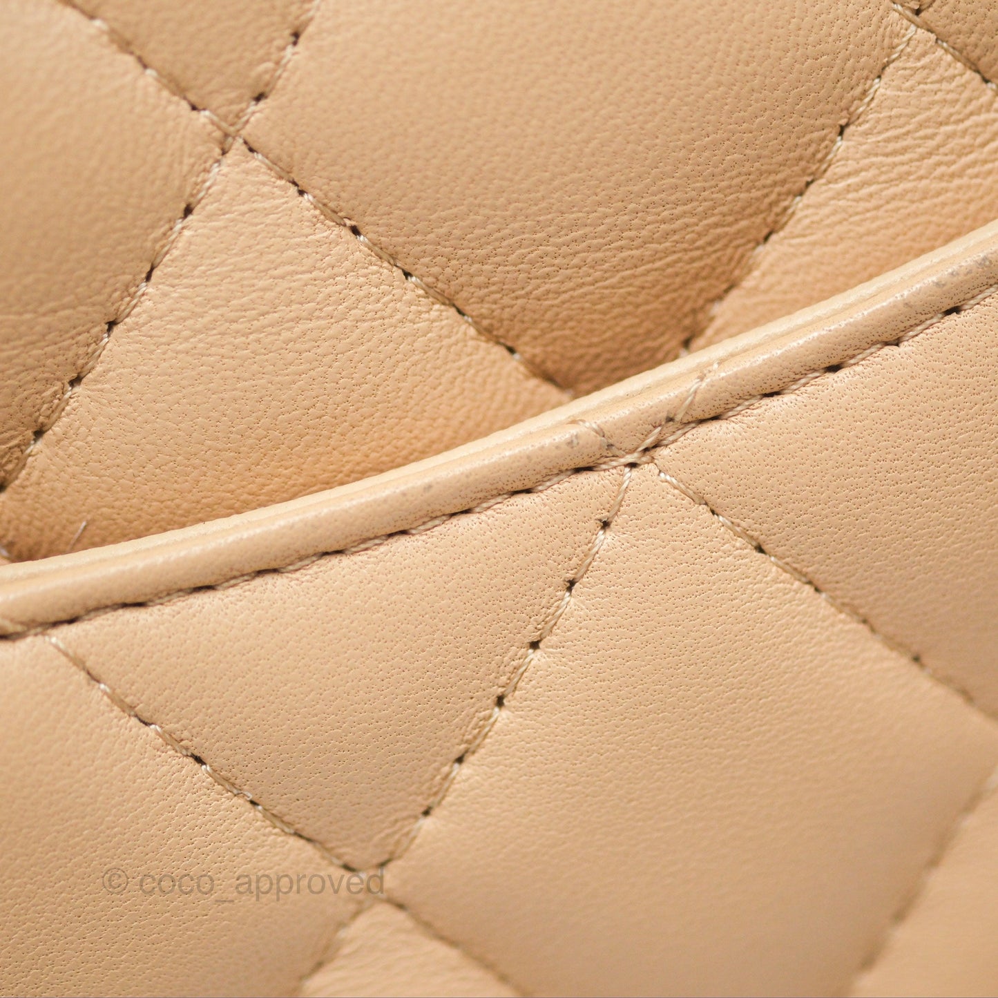 Chanel Quilted Mini Rectangular Beige Lambskin Gold Hardware