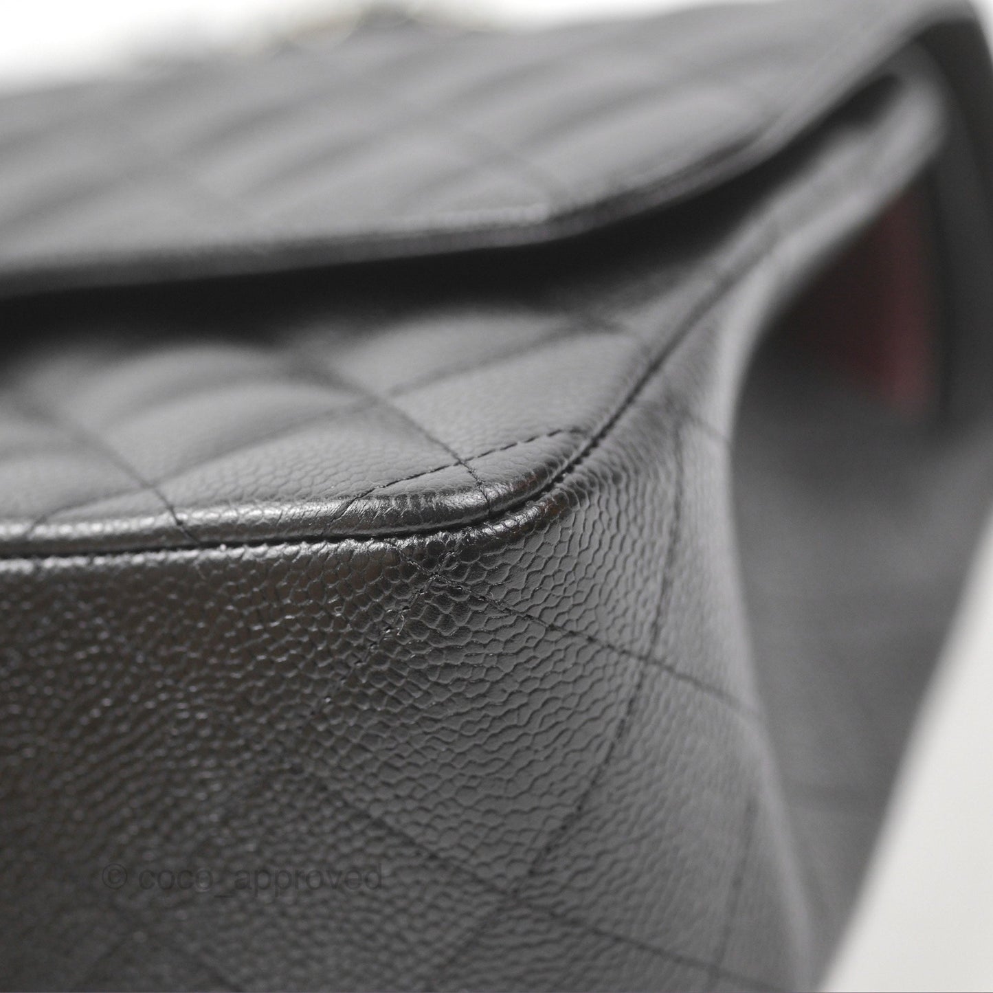 Chanel Jumbo Double Flap Quilted Black Caviar Silver Hardware