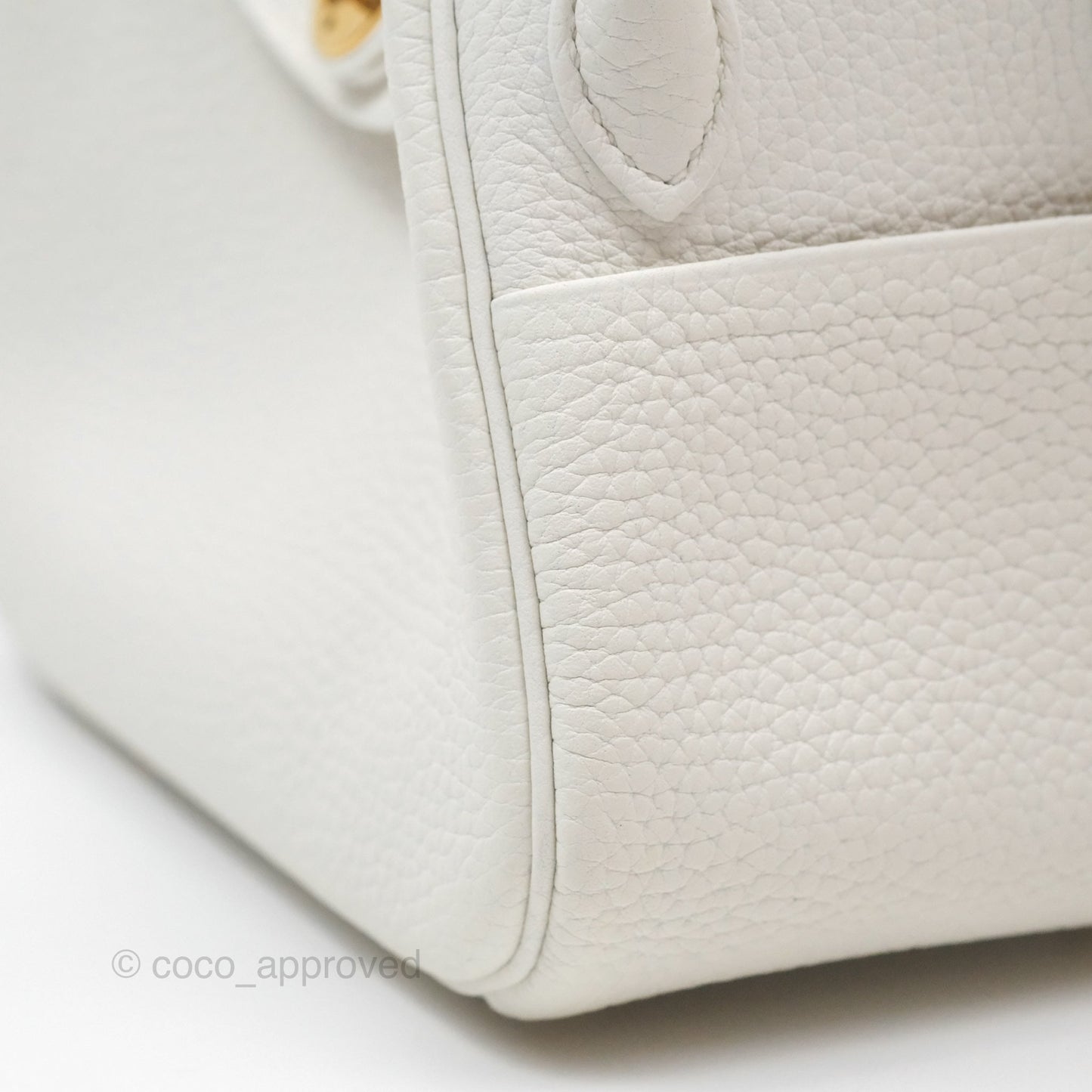 Hermès Mini Lindy 20 New White 0U Clemence Gold Hardware