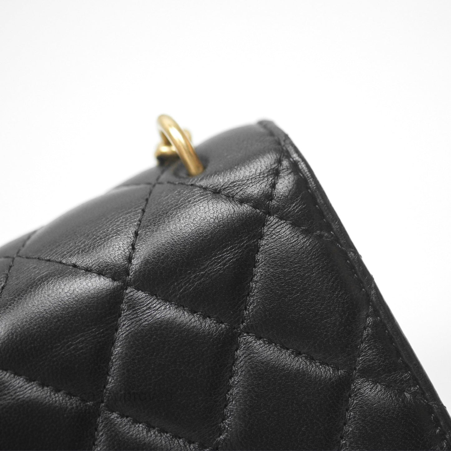 Chanel Mini Clutch With Chain Camellia Adjustable Black Lambskin Aged Gold Hardware