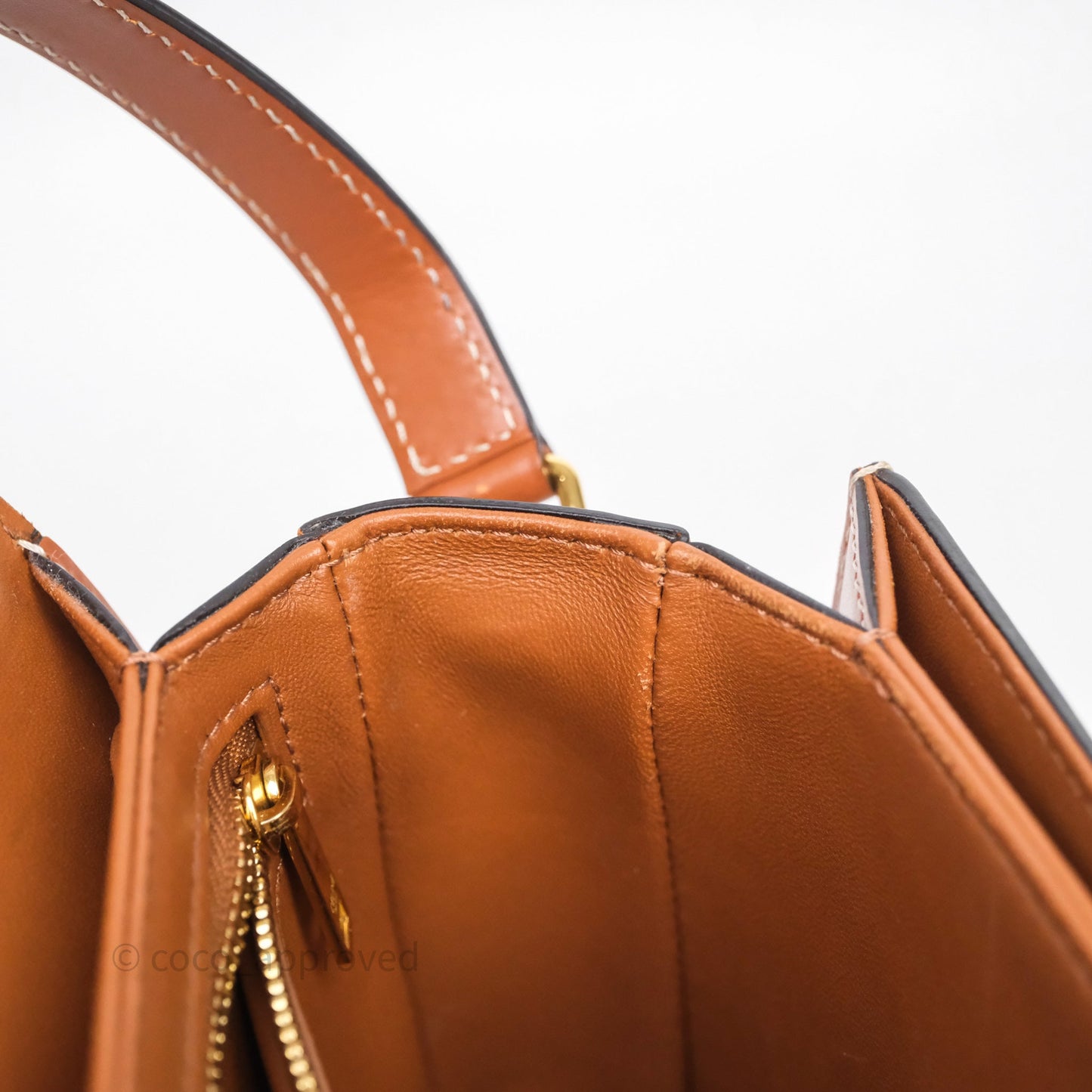 Celine Teen Triomphe Bag Triomphe Canvas Tan Calfskin