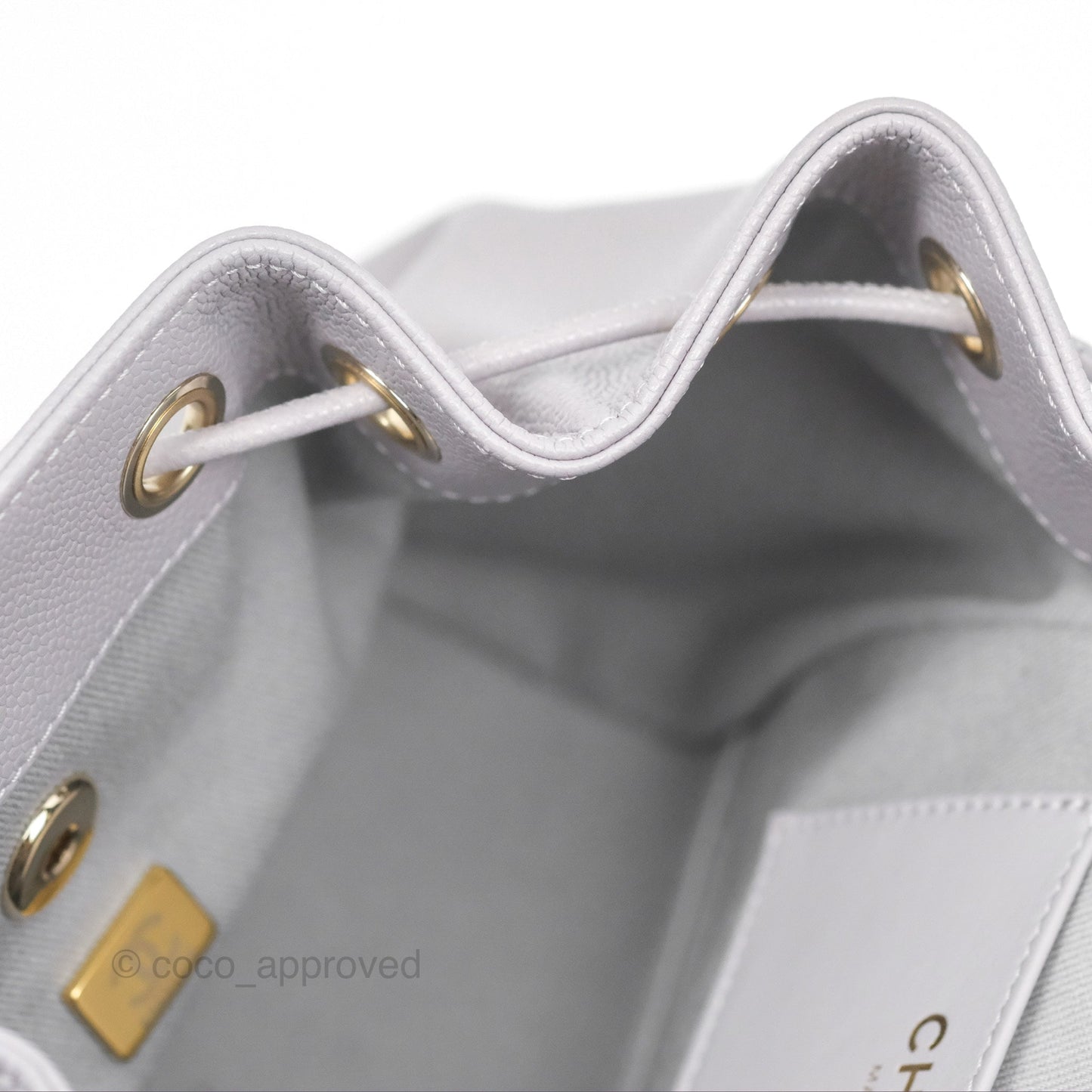 Chanel Mini Business Affinity Backpack Grey Caviar Gold Hardware 22B