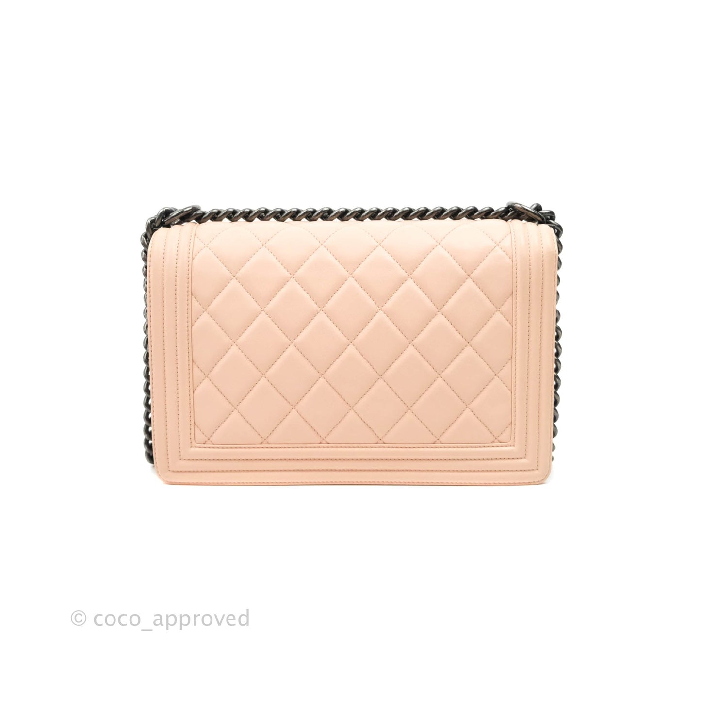 Chanel Boy New Medium Quilted Pink Calfskin Ruthenium Hardware