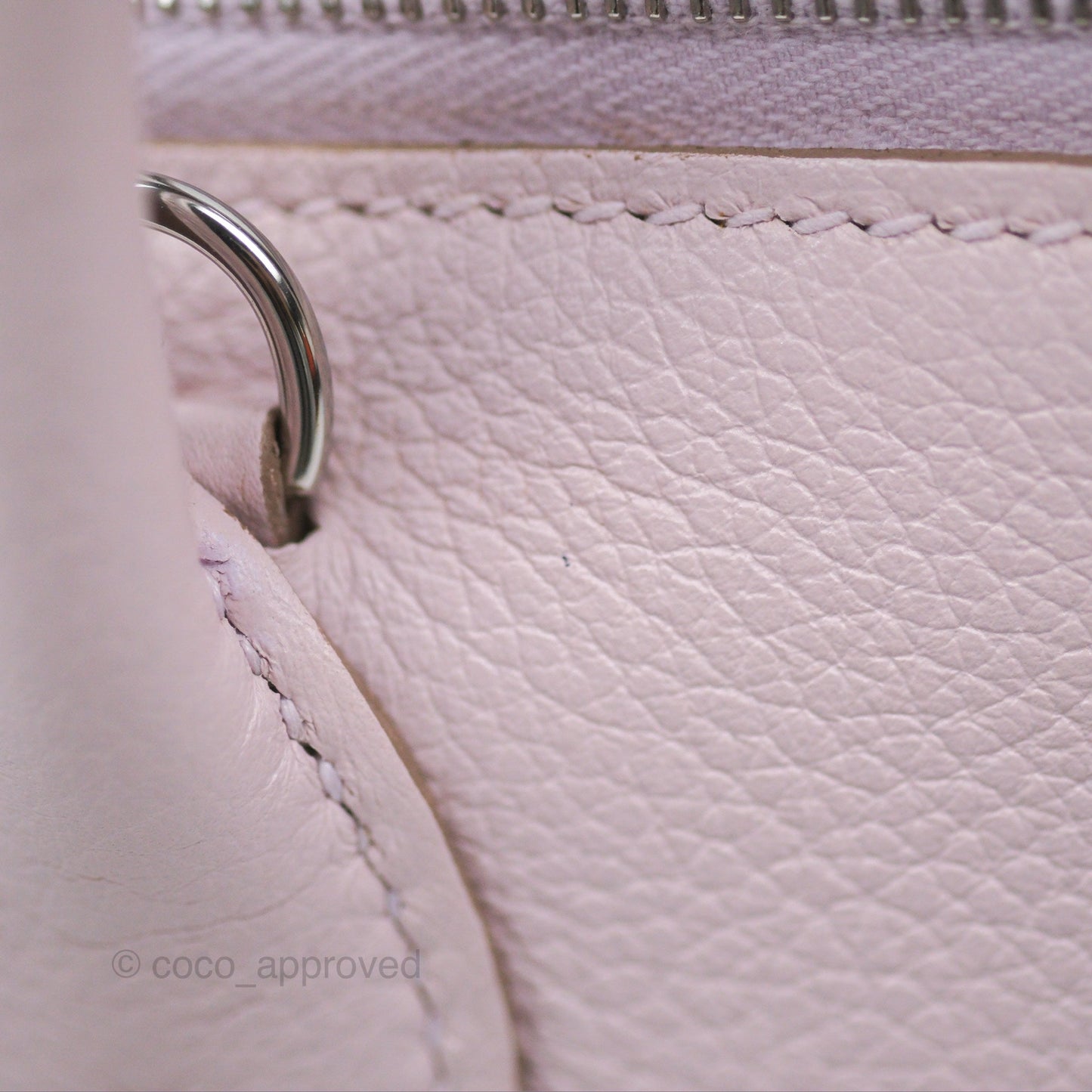 Hermès Bolide Mini 1923 Evercolor Mauve Pale 09/ Caramel 28 Palladium Hardware