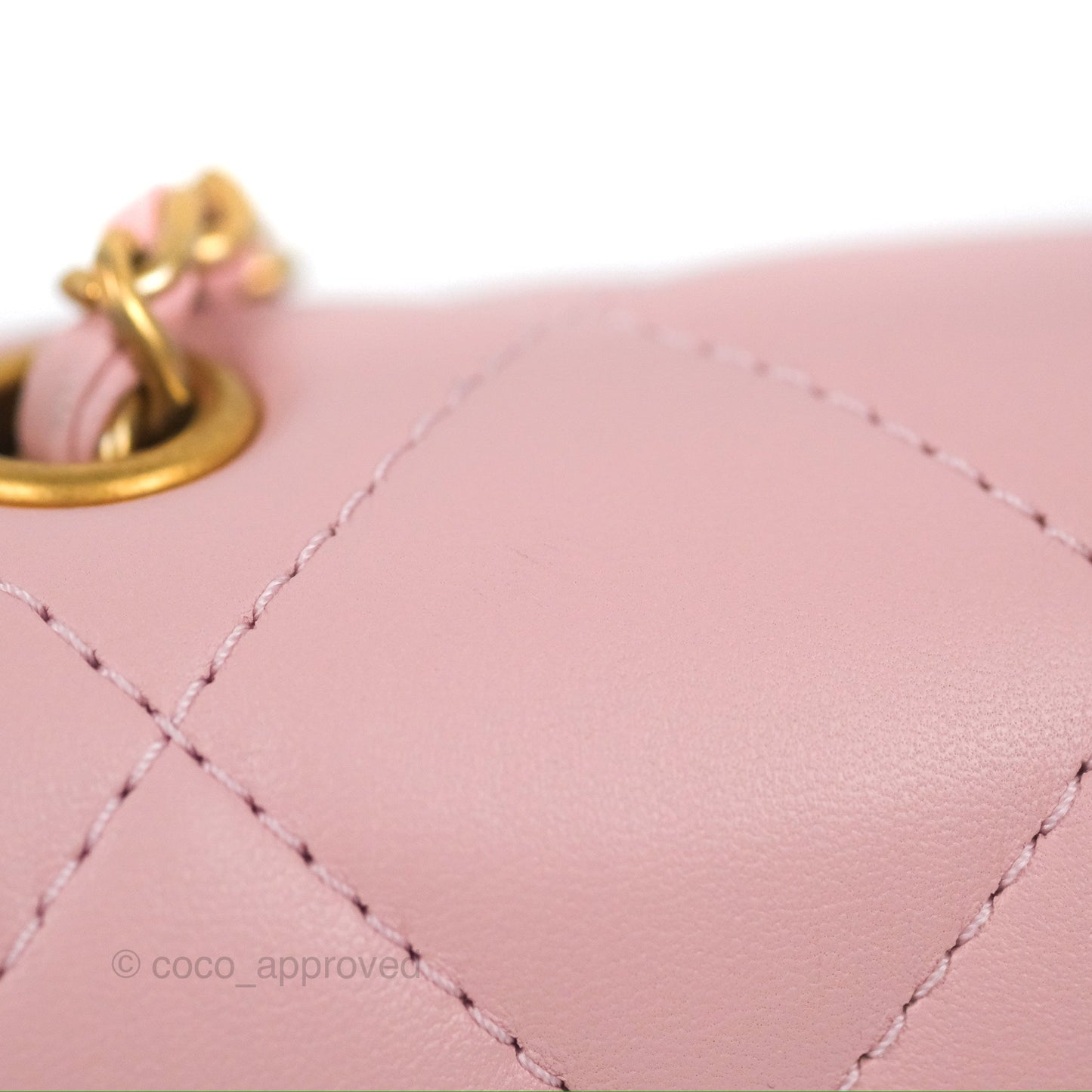 Chanel Mini Flap Bag With Heart CC Charm Pink Lambskin Aged Gold Hardware