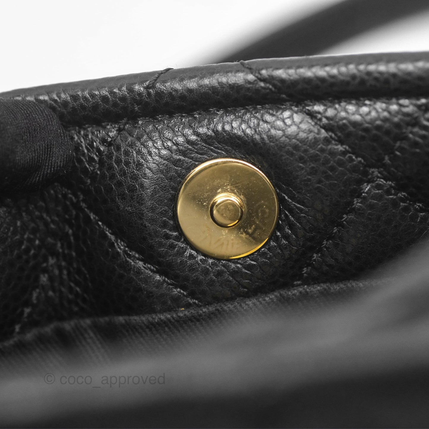 Chanel Quilted Caviar Leather Timeless CC Soft Shopping Tote Bag Black