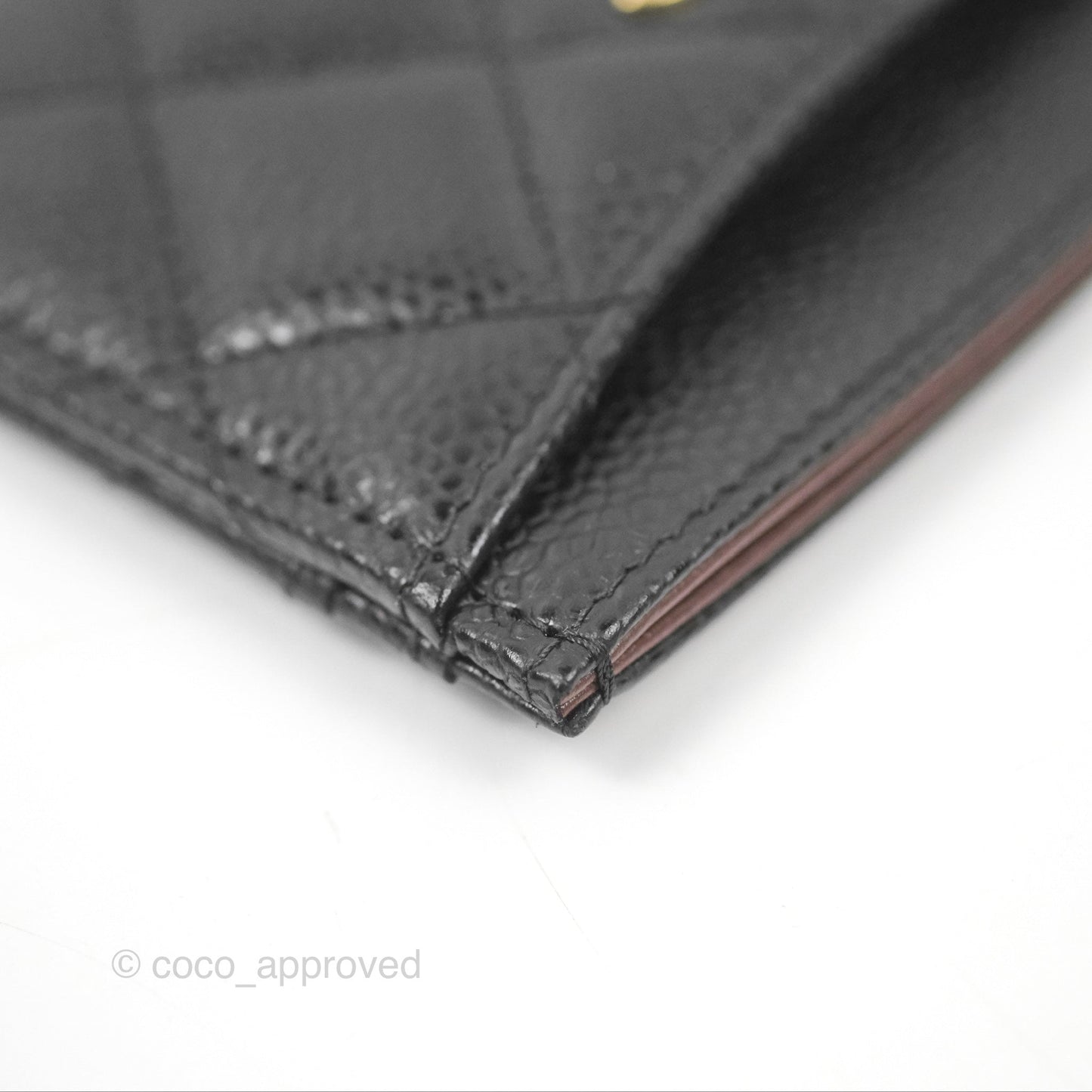Chanel Classic Flat Card Holder Black Caviar Gold Hardware