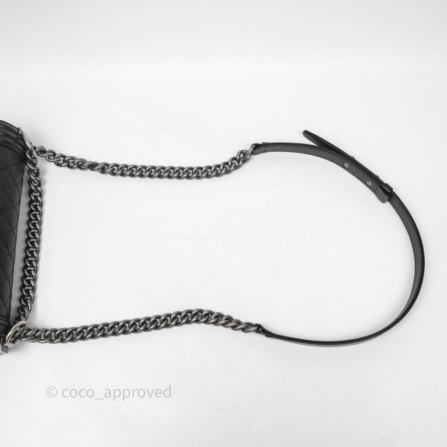 Chanel Medium Boy Quilted Black Caviar Ruthenium Hardware