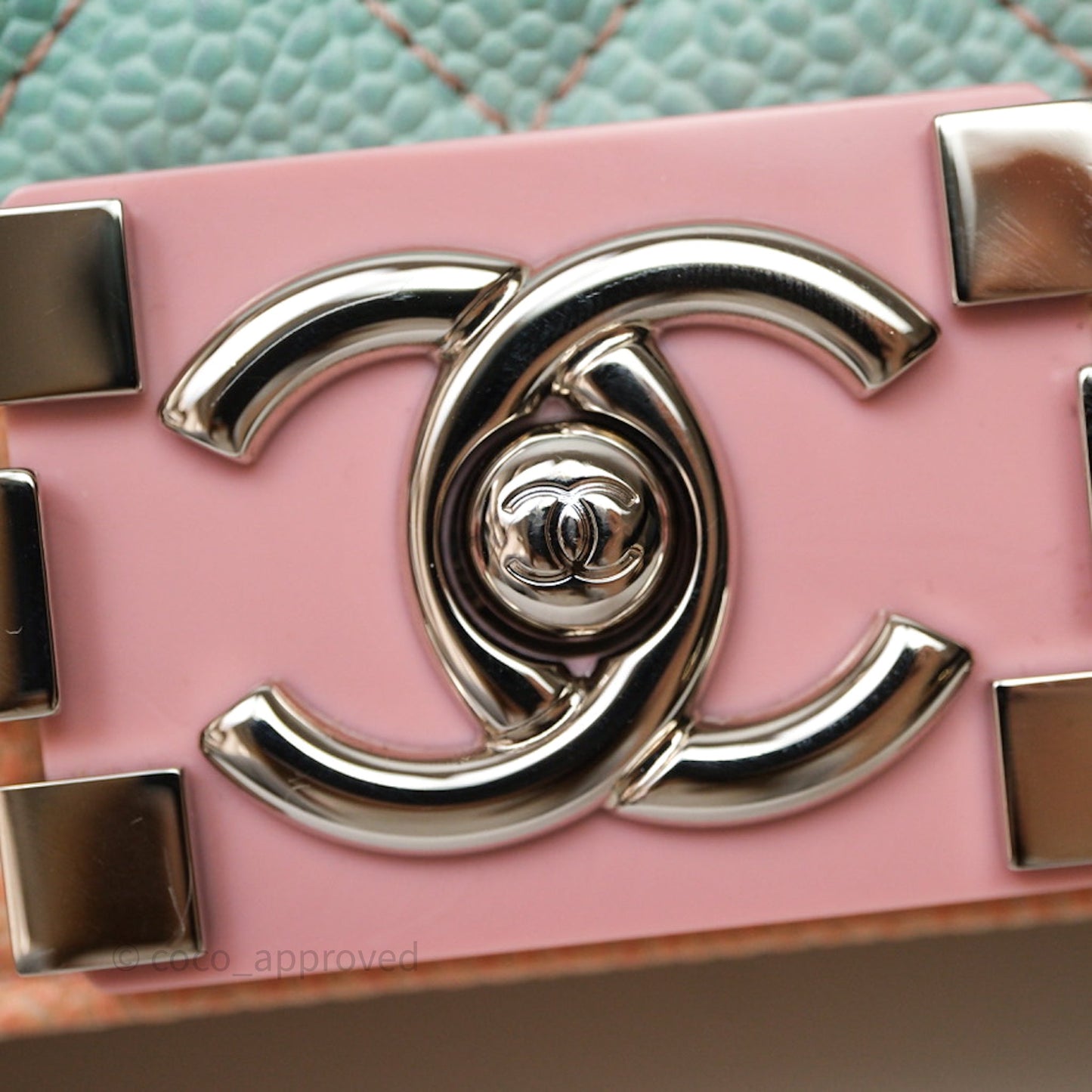 Chanel Medium Boy Quilted Rainbow Caviar Silver Hardware