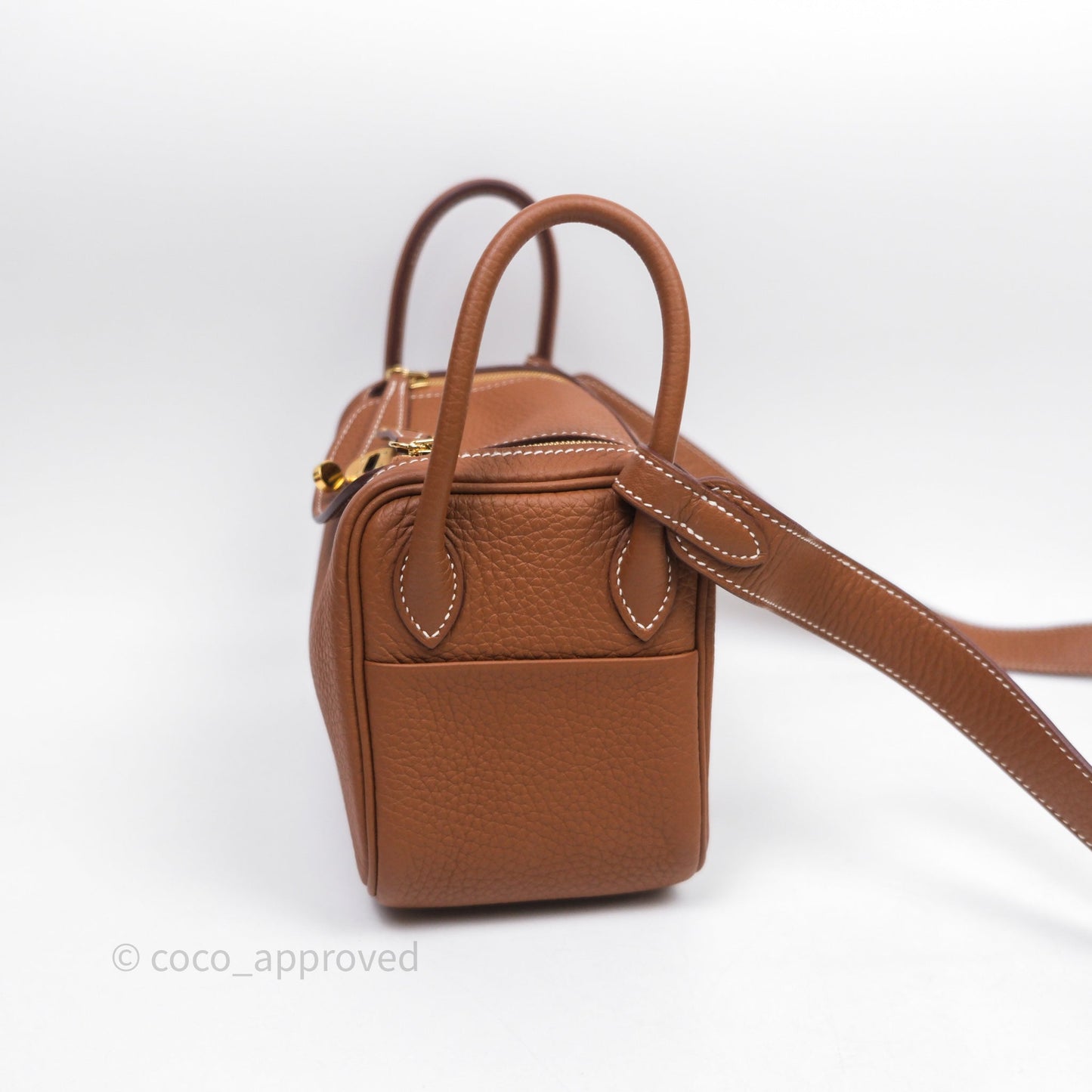 Hermès Mini Lindy 20 Gold Clemence Gold Hardware