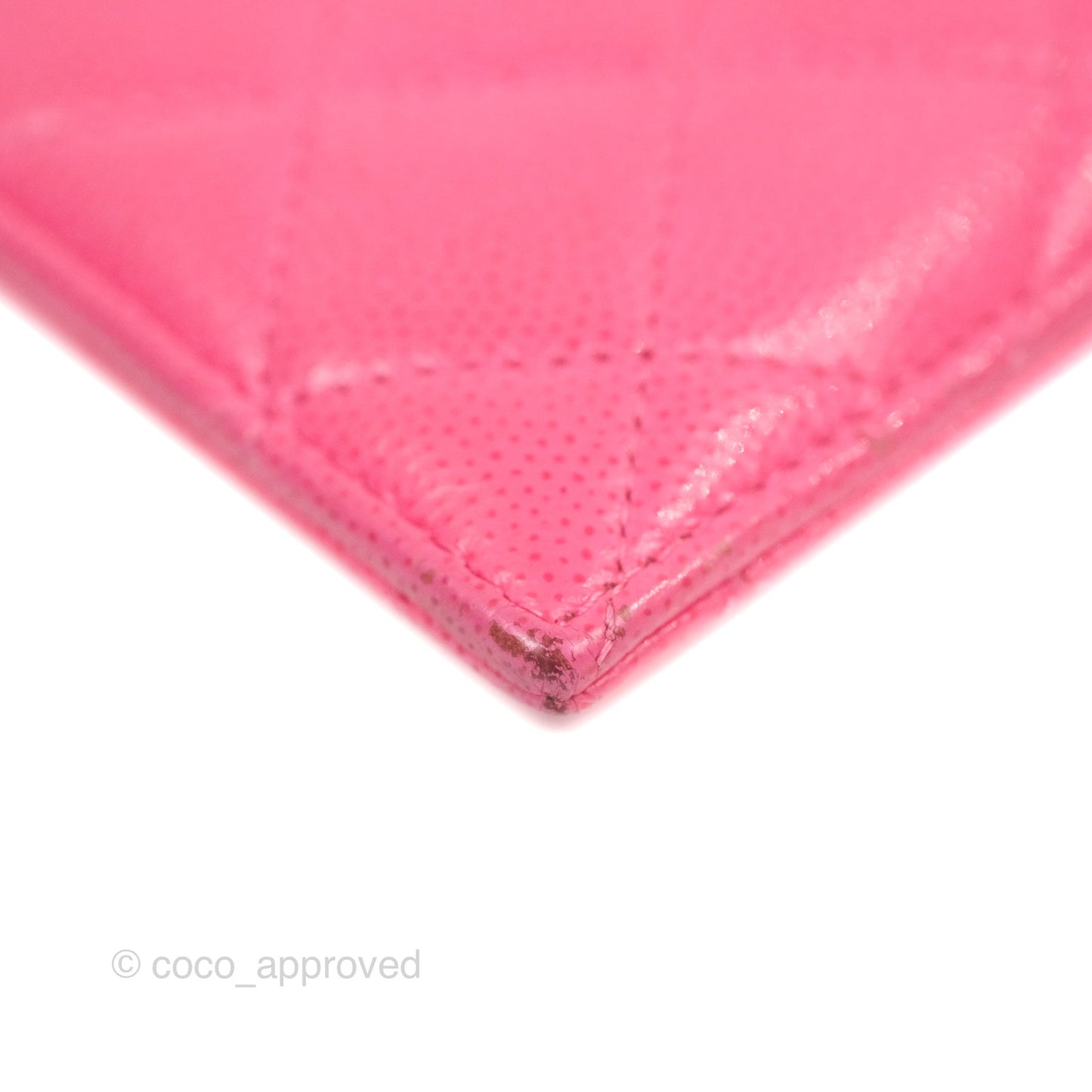Chanel Quilted CC Zipped Card Holder Dark Pink Caviar Gold Hardware