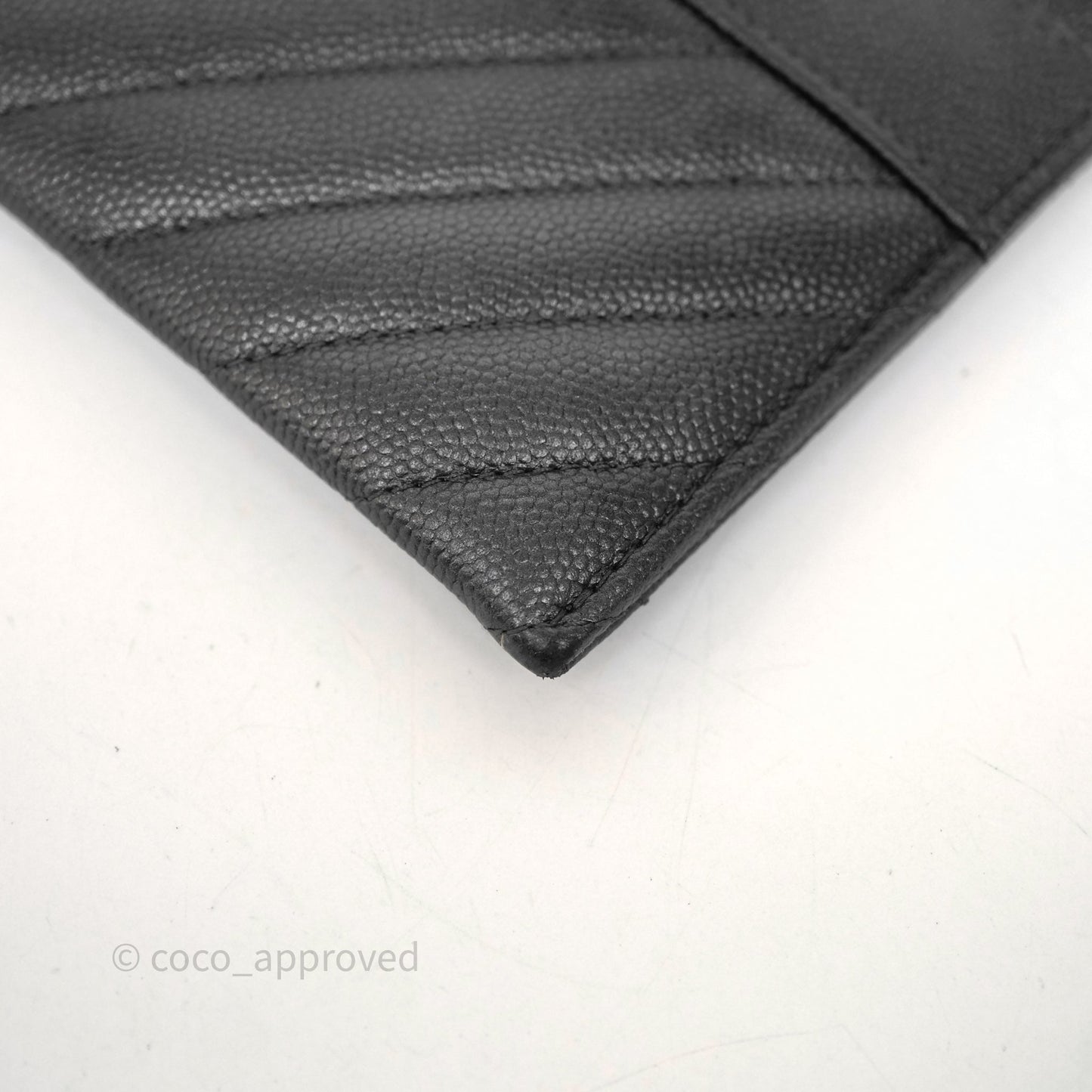 Chanel Chevron Zip Long Wallet Grey Caviar Gold Hardware