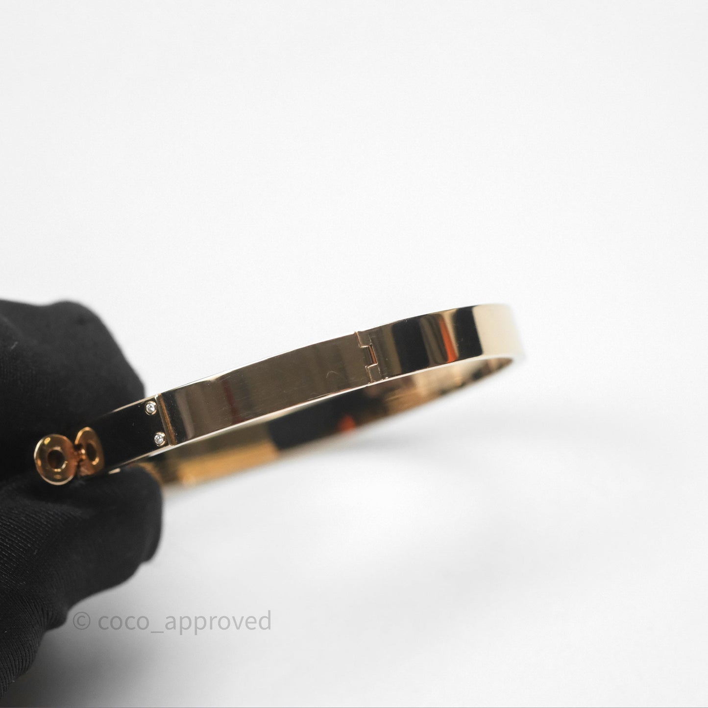 Hermès Kelly Bracelet PM 4 Diamonds Rose Gold