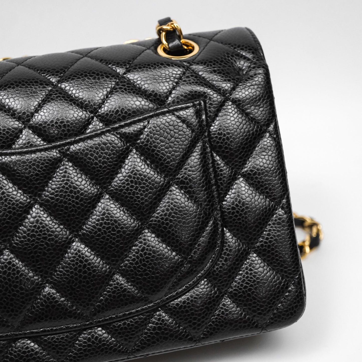 Chanel Small Classic Quilted Flap Black Caviar Gold Hardware