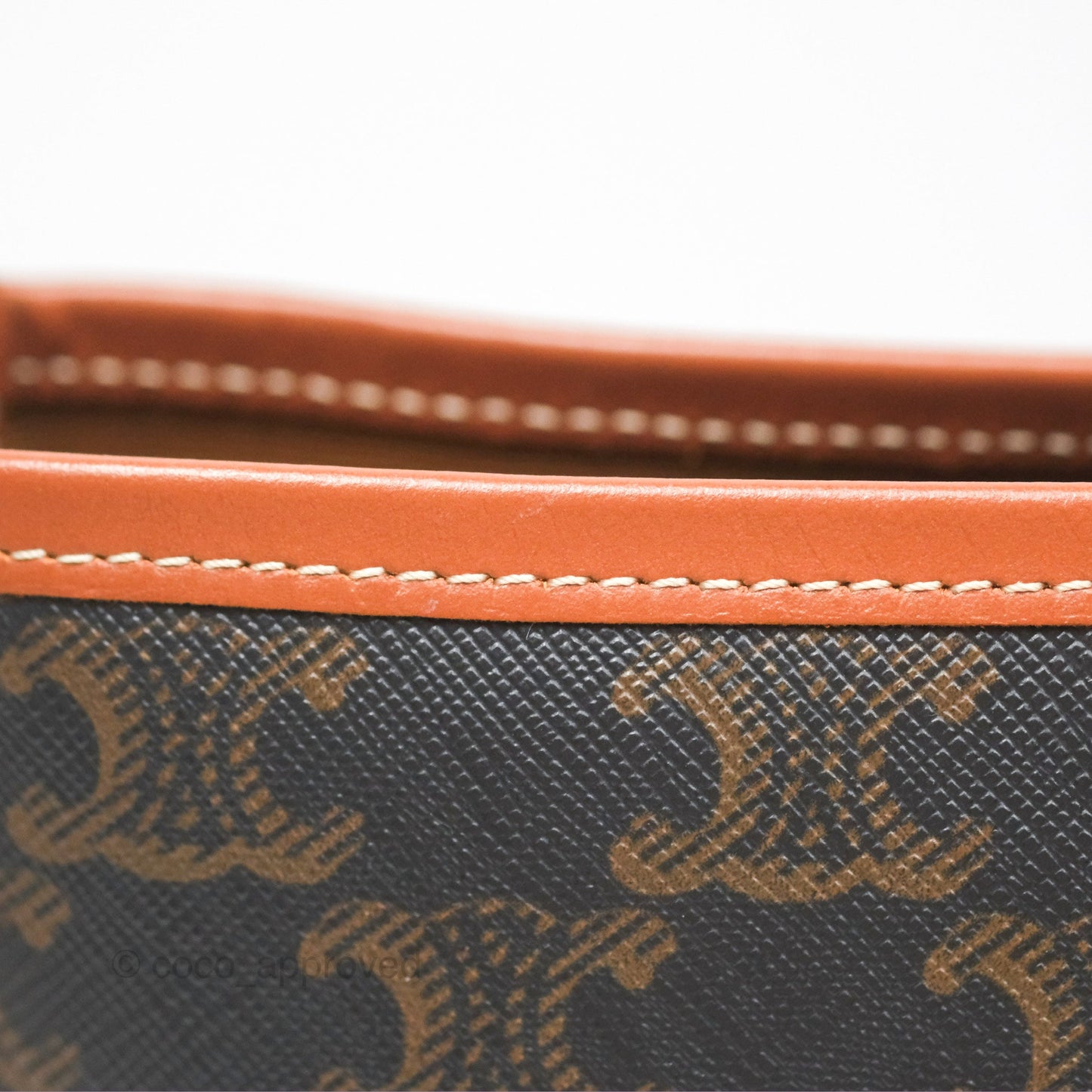 Celine Small Bucket Triomphe Canvas Tan Calfskin