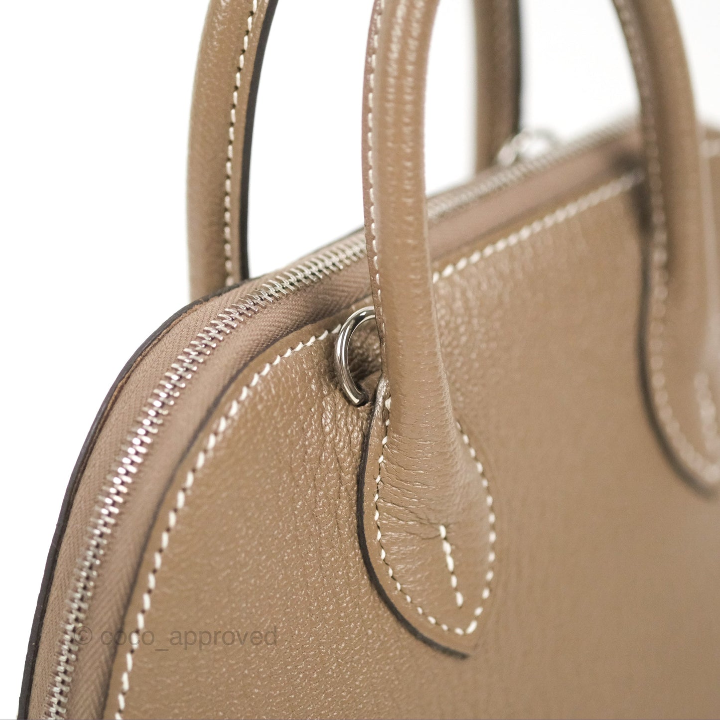 Hermès Bolide Mini 1923 Etoupe Chevre Mysore Palladium Hardware