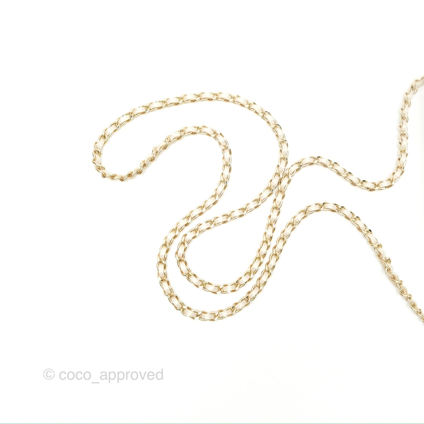 Chanel Quilted Wallet on Chain WOC Iridescent Ivory Gold Hardware 20A