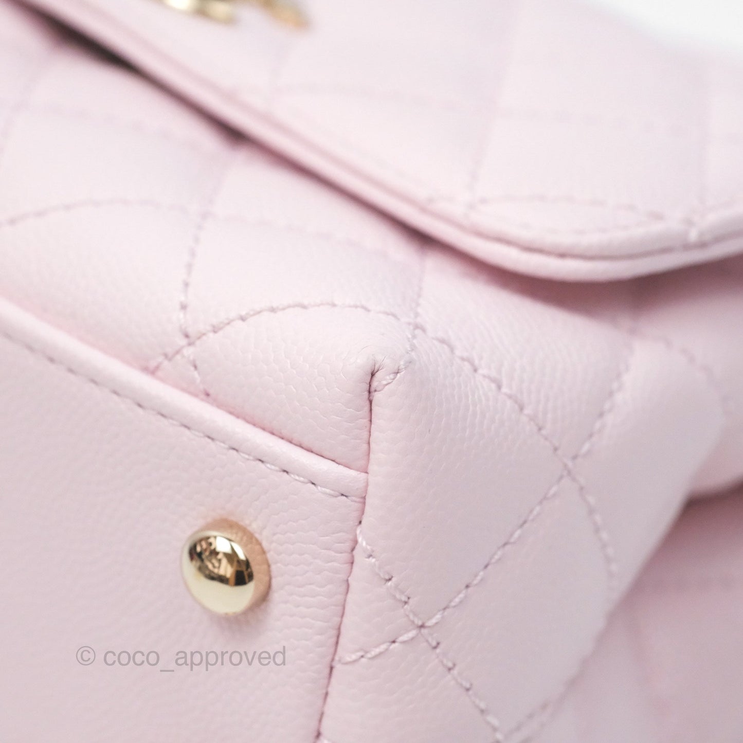 Chanel Mini Coco Handle Quilted Light Pink Caviar Gold Hardware