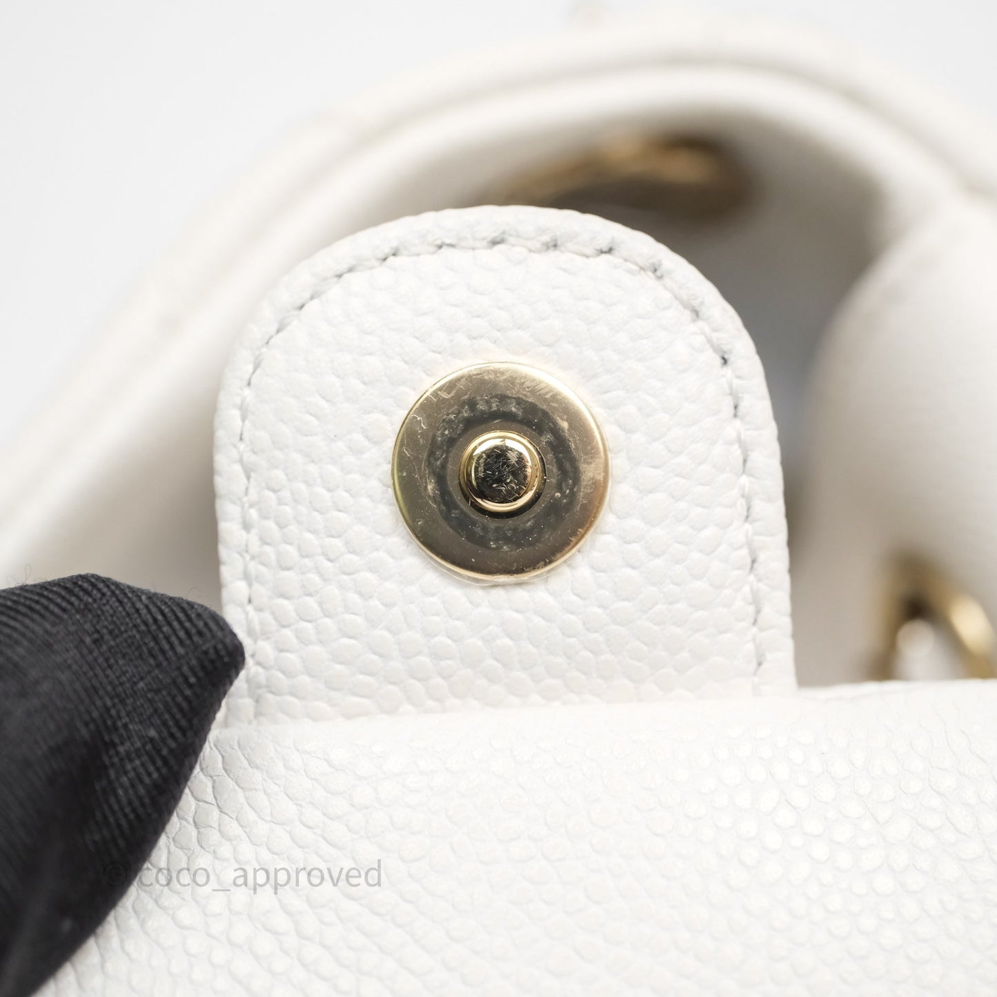 Chanel Duma Backpack White Caviar Gold Hardware 23K