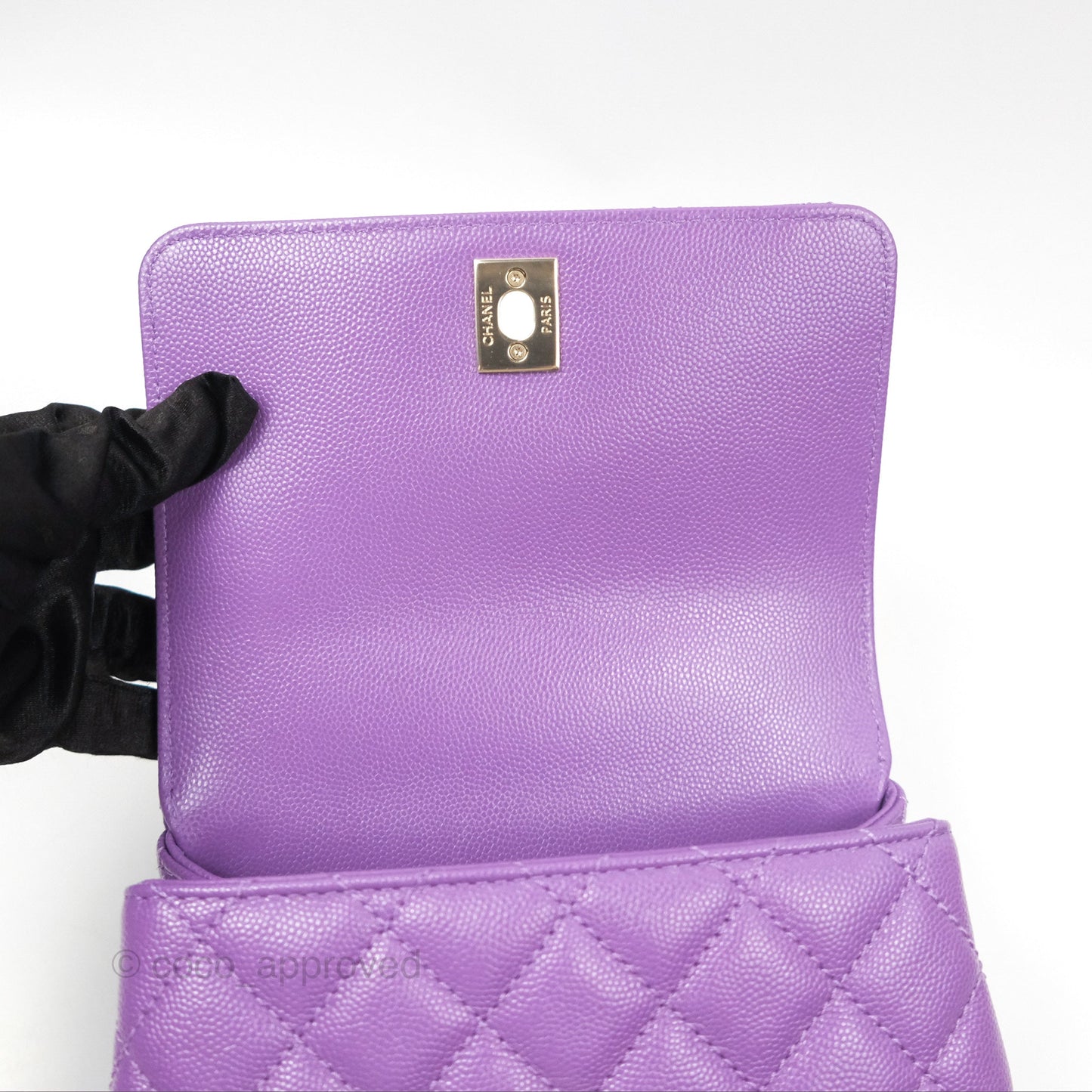 Chanel Mini Coco Handle Purple Caviar Gold Hardware