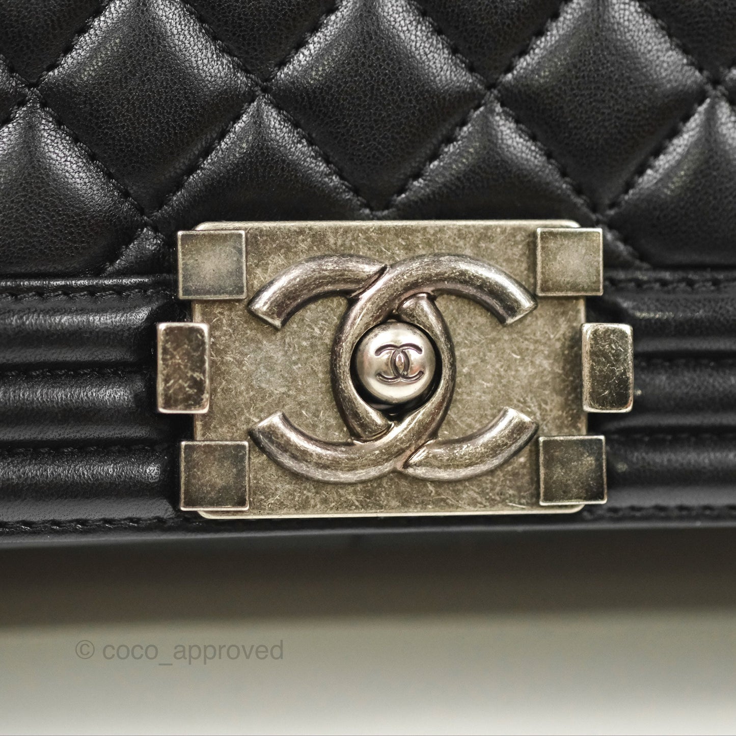 Chanel Quilted Medium Boy Black Lambskin Ruthenium Hardware