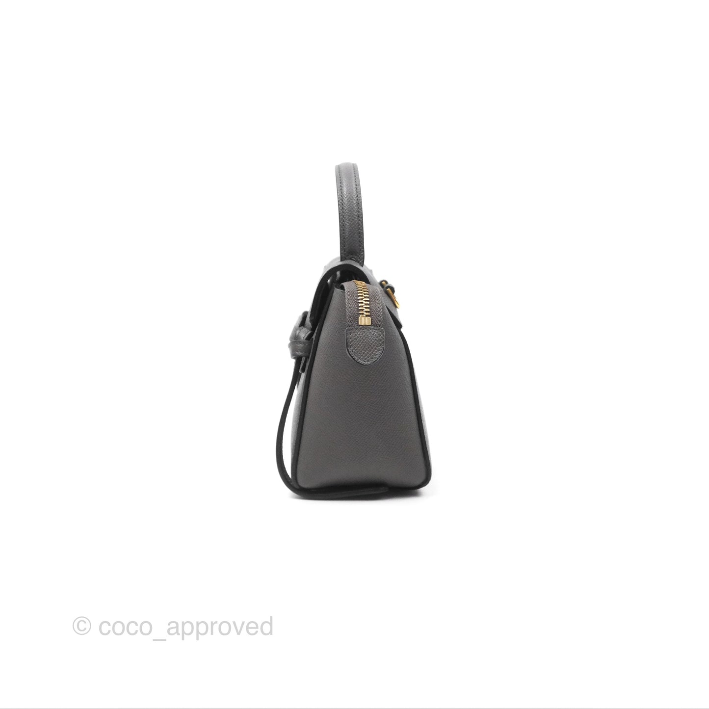 Celine Pico Belt Bag Grey Grained Calfskin Gold Hardware