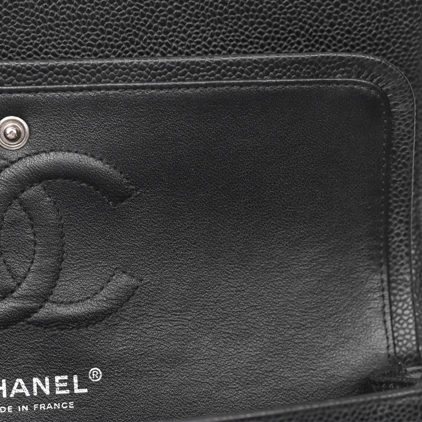 Chanel Classic M/L Medium Flap Quilted Black Caviar Silver Hardware