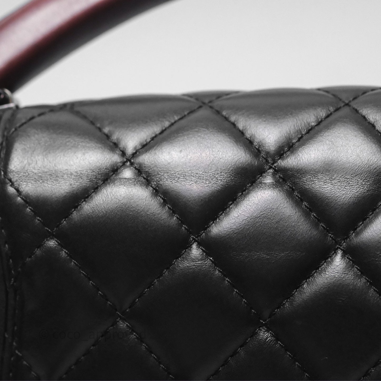 Chanel Quilted Large Prestige Top Handle Flap Calfskin Black Ruthenium Hardware