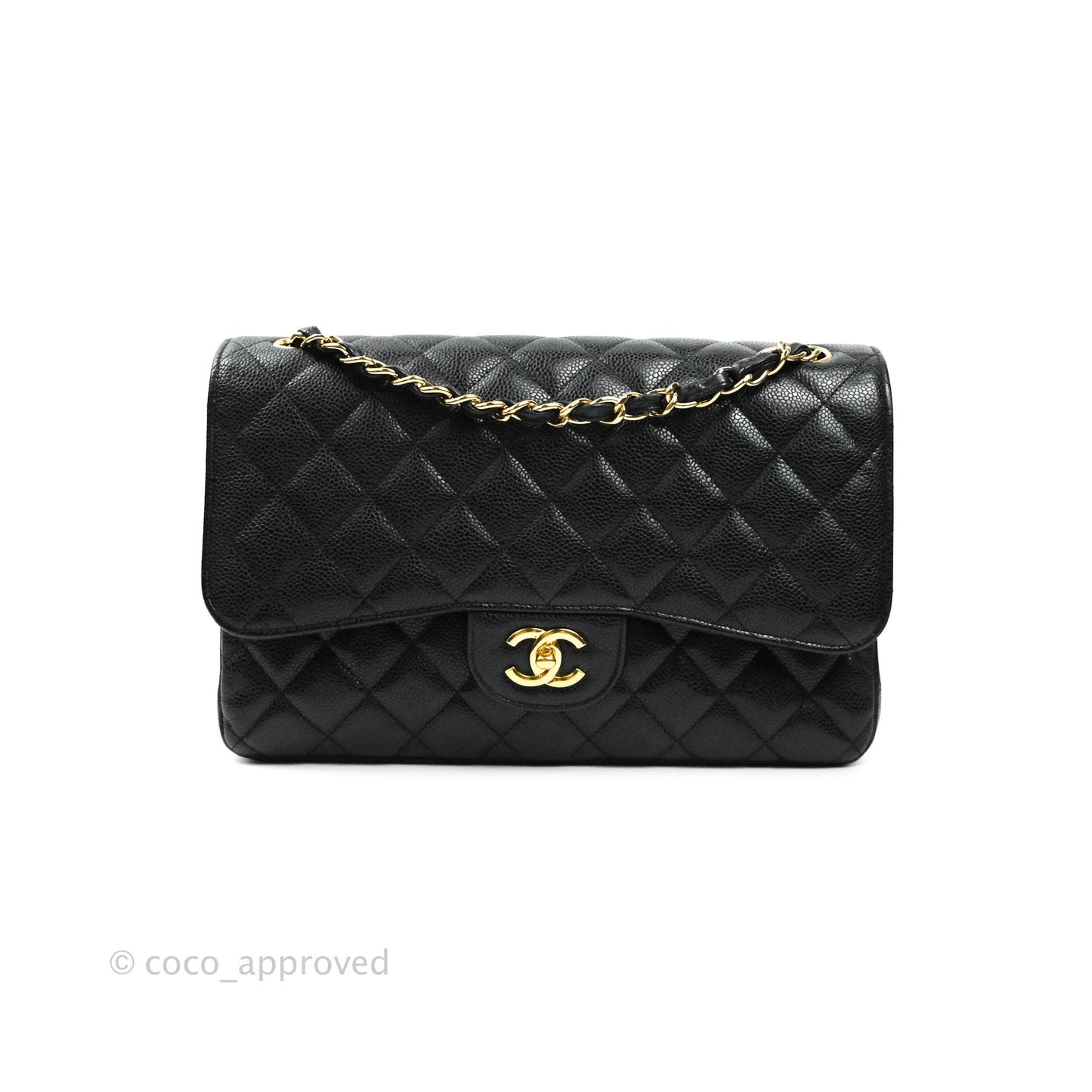 Chanel Jumbo Double Flap Black Caviar Gold Hardware⁣⁣