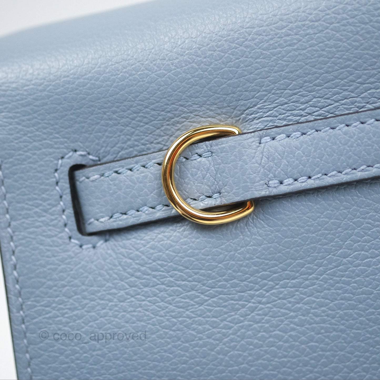 Hermès Kelly Danse II Bag Blue Lin J7 Evercolor Gold Hardware