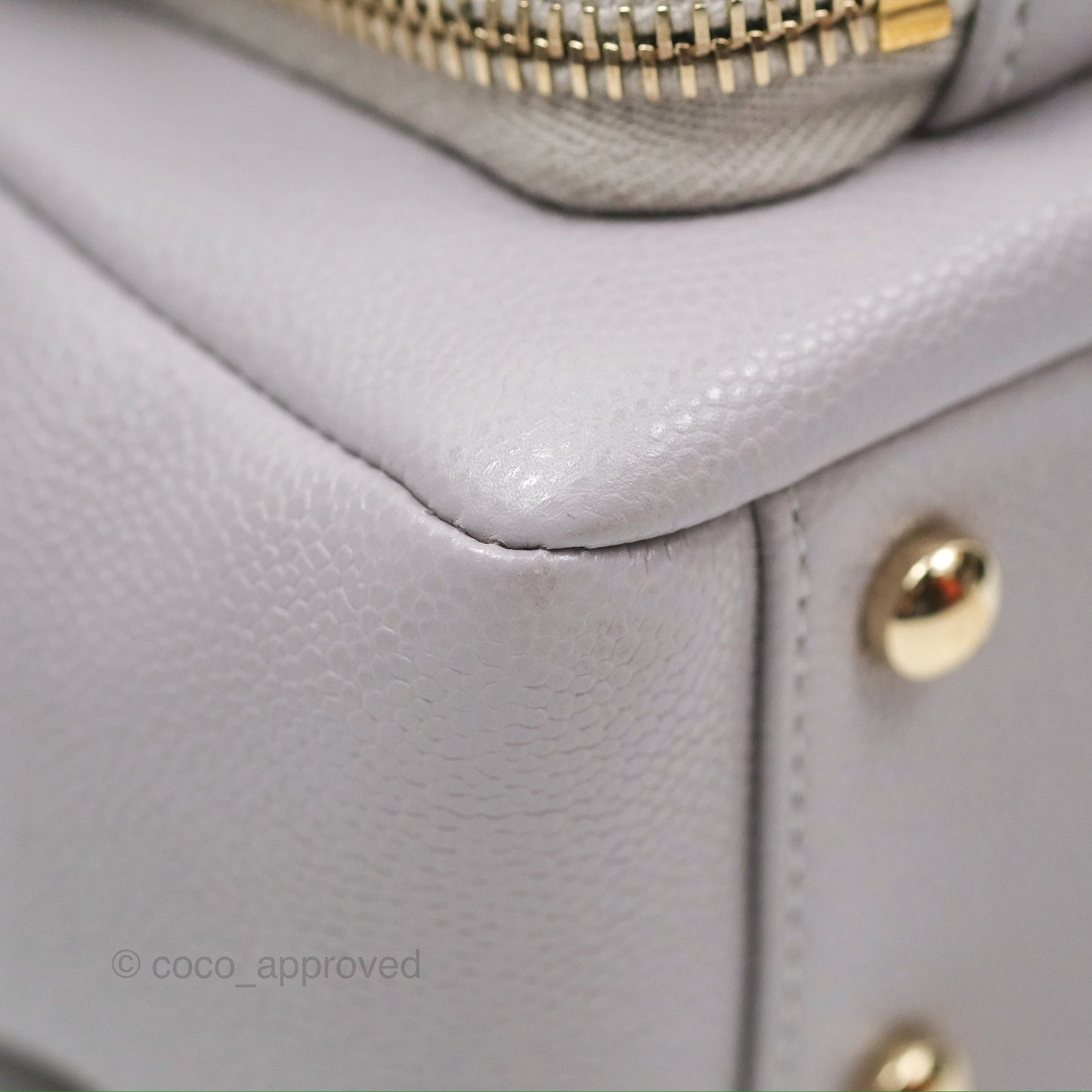 Chanel Quilted Medium Business Affinity Flap Grey Caviar Light Gold Hardware