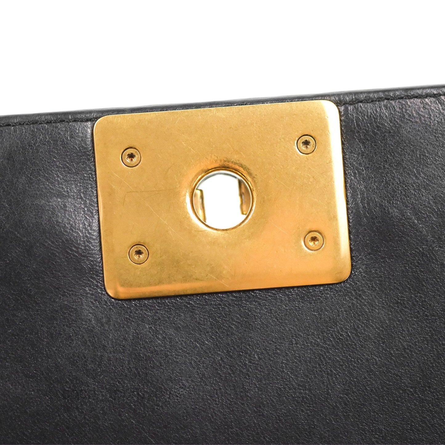 Chanel Quilted Medium Boy Black Lambskin Aged Gold Hardware