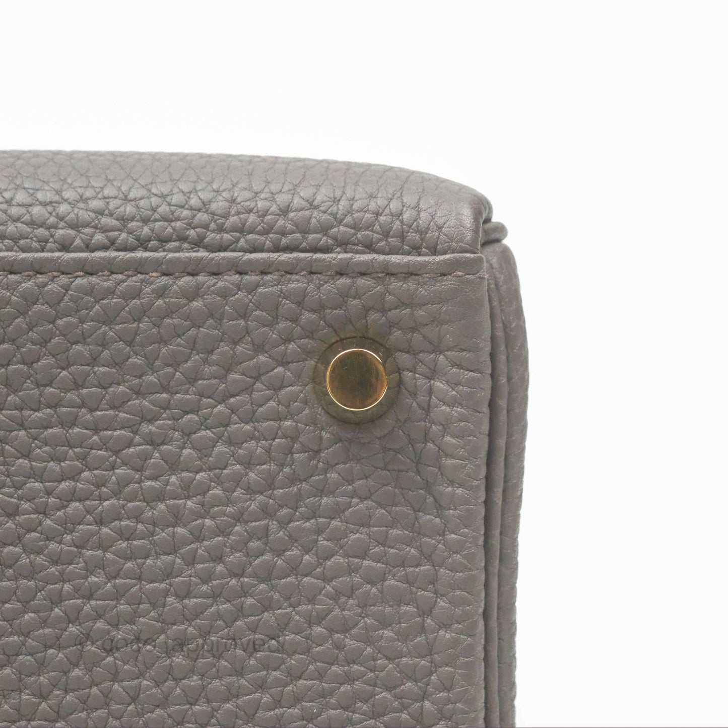 Hermès Retourne Kelly 25 Gris Etain 8F Togo Gold Hardware