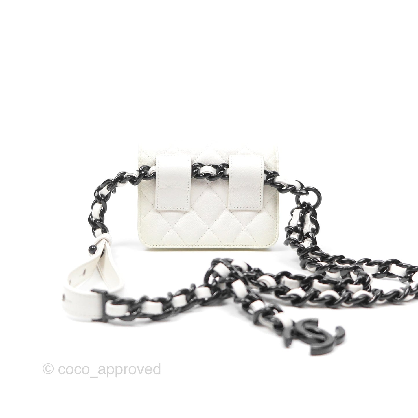 Chanel My Everything Belt Flap Card Holder White Caviar Incognito Hardware