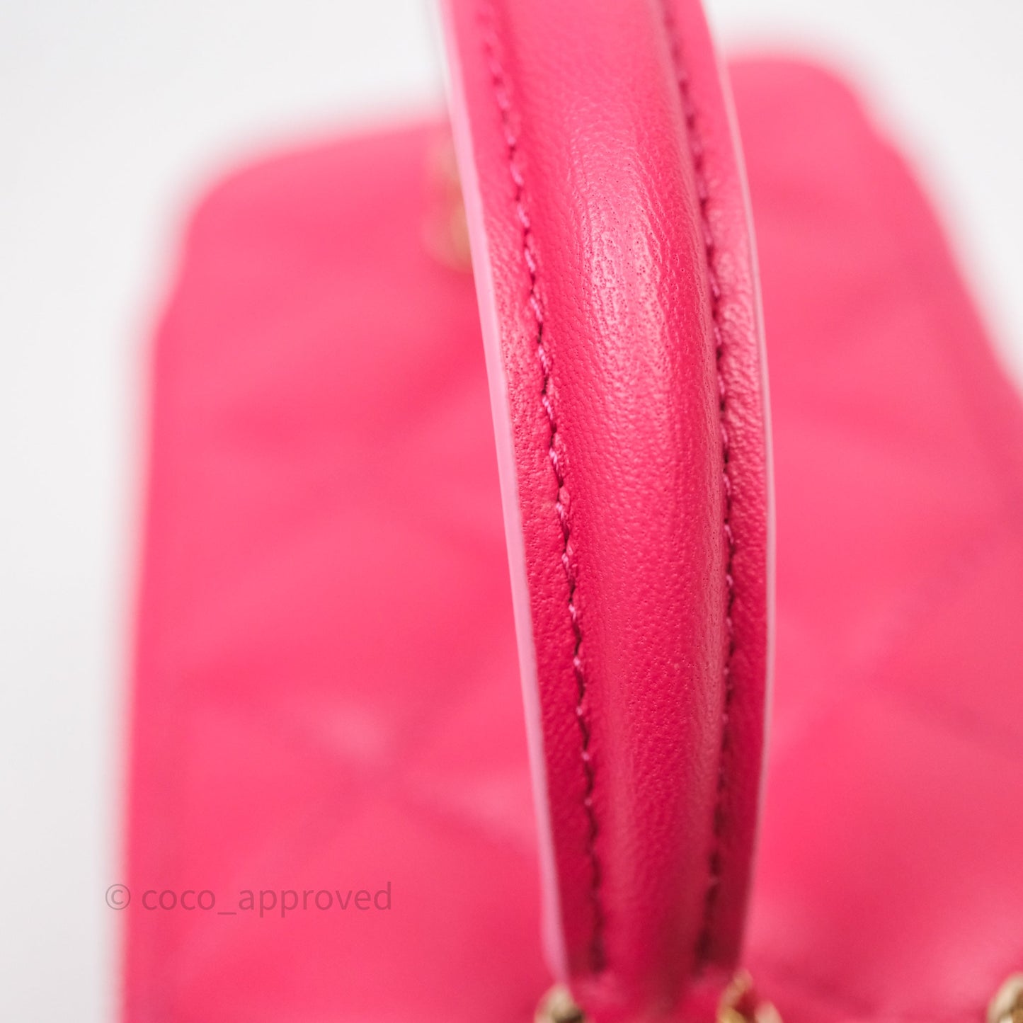 Chanel Vanity Rectangular Top Handle Pink Lambskin Gold Hardware