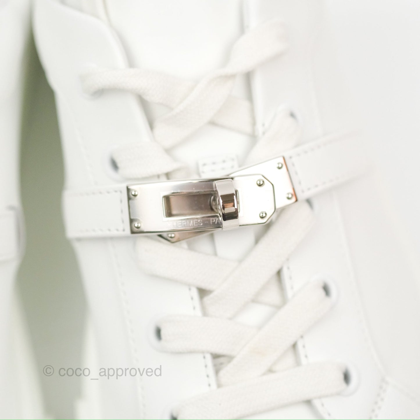 Hermès Day Sneaker Kelly Blanc Palladium Size 38.5