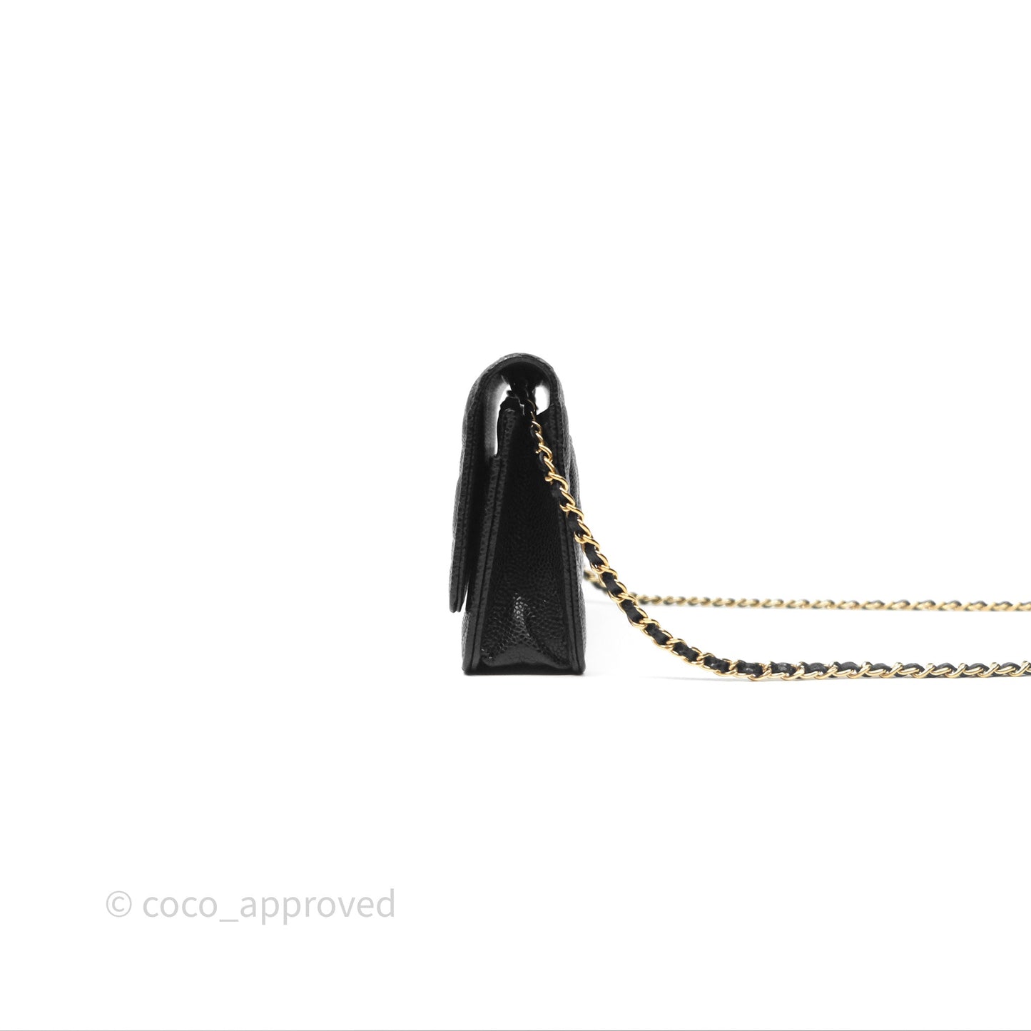 Chanel Classic Wallet On Chain WOC Quilted Black Caviar Gold Hardware