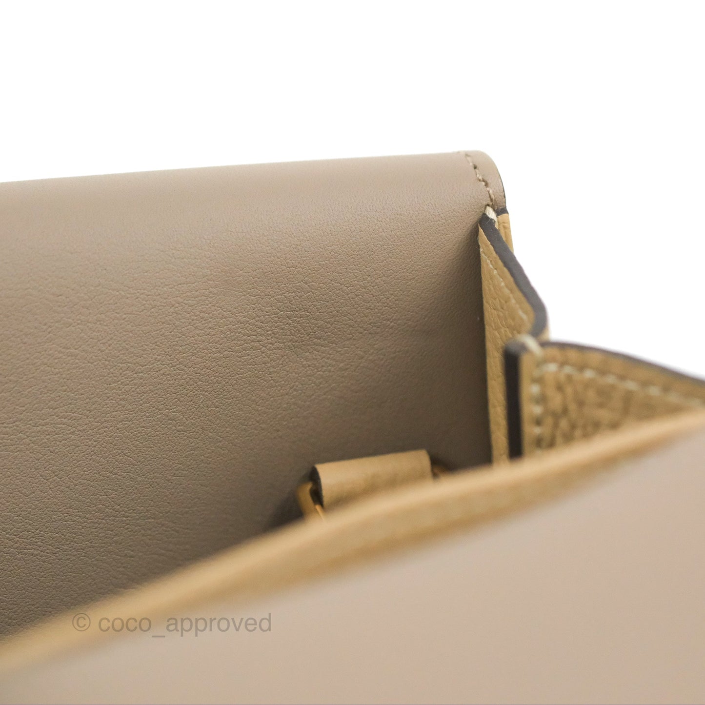 Hermès Halzan 25 Trench/Etoupe Clemence Gold Hardware