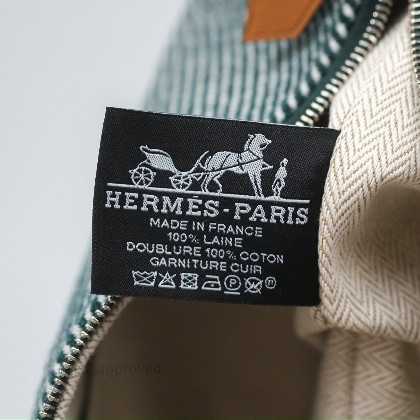 Hermès Small Bride-A-Brac Au Carre Case Wool Green