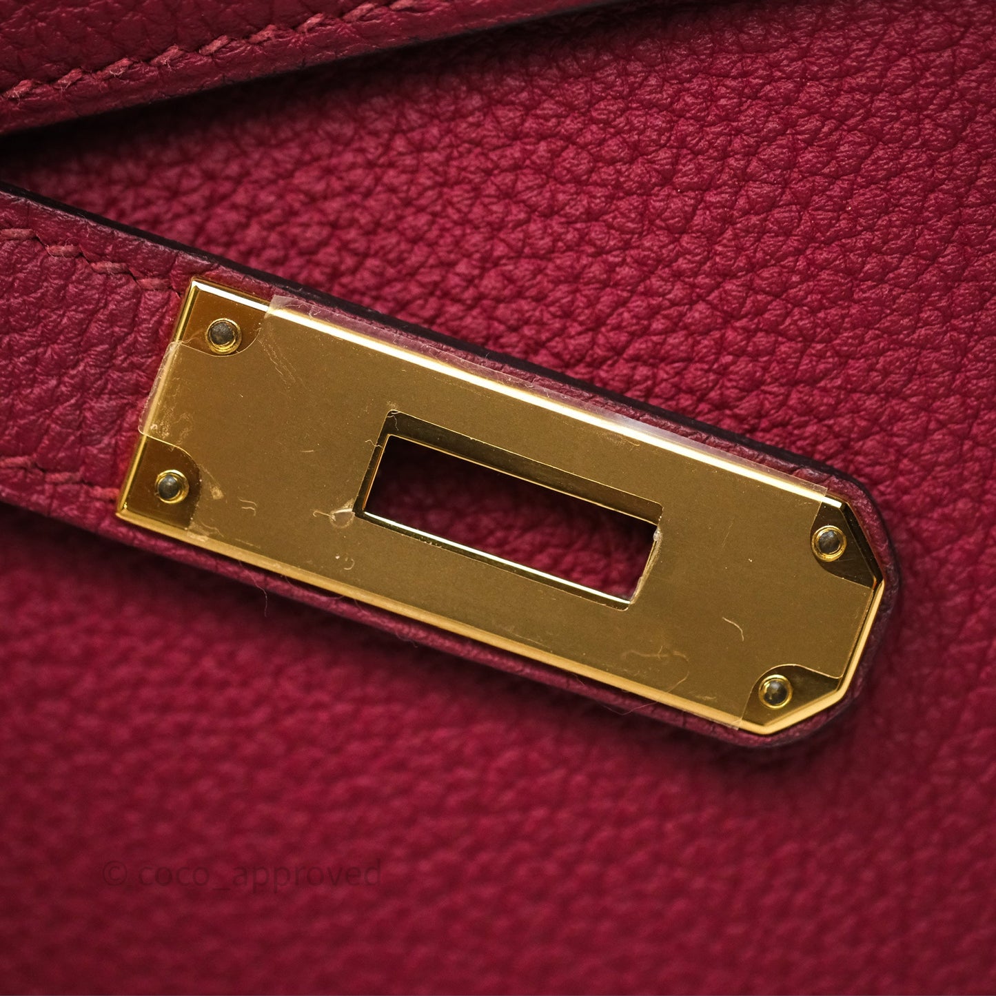 Hermès Kelly 32 Retourne Rouge Grenat K1 Togo Gold Hardware