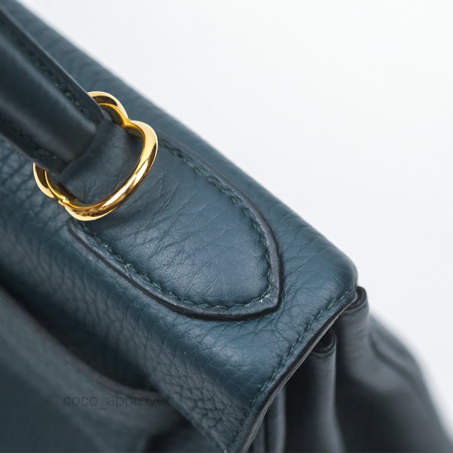Hermès Kelly 28 Retourne Dark Green Clemence Gold Hardware