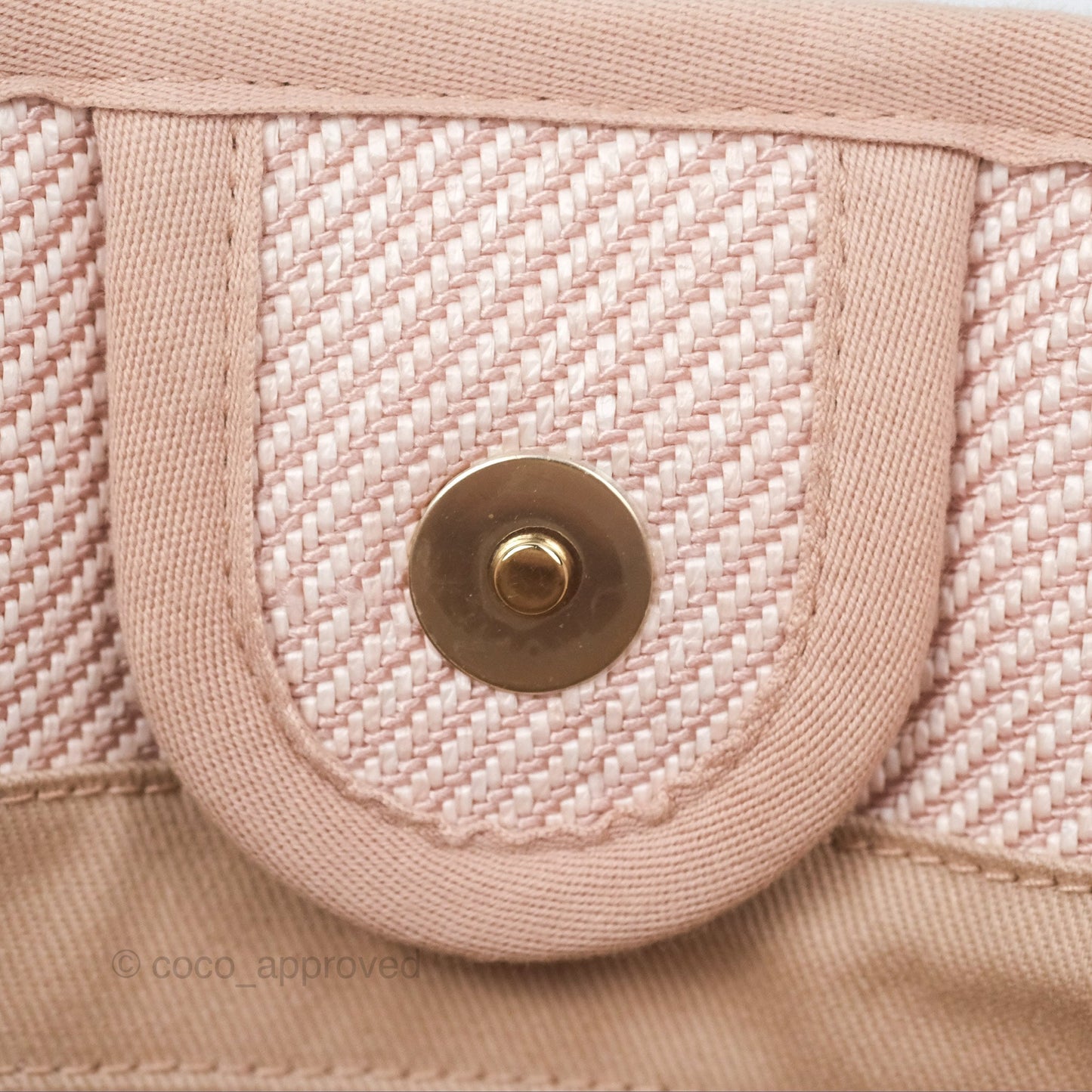 Chanel Medium Deauville Pink Canvas Gold Hardware