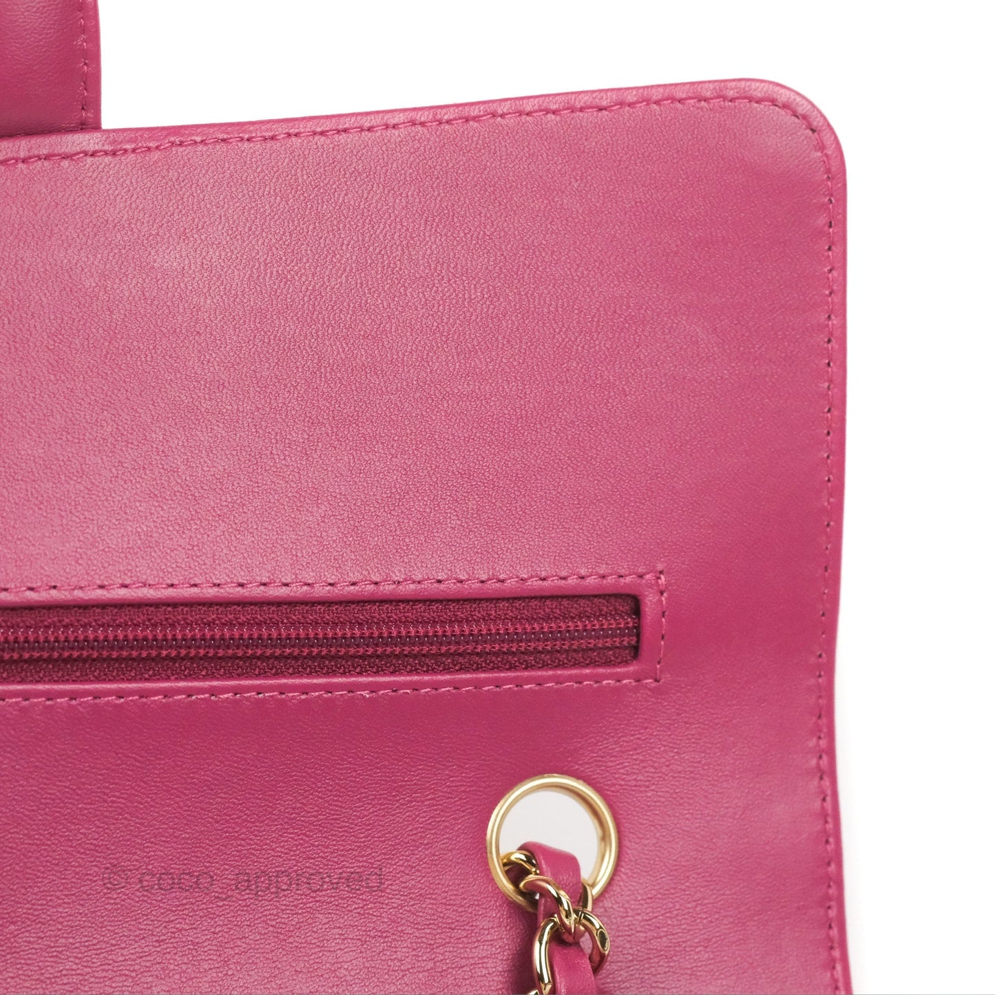 Chanel Medium Classic Flap Chevron Plum Pink Lambskin Gold Hardware