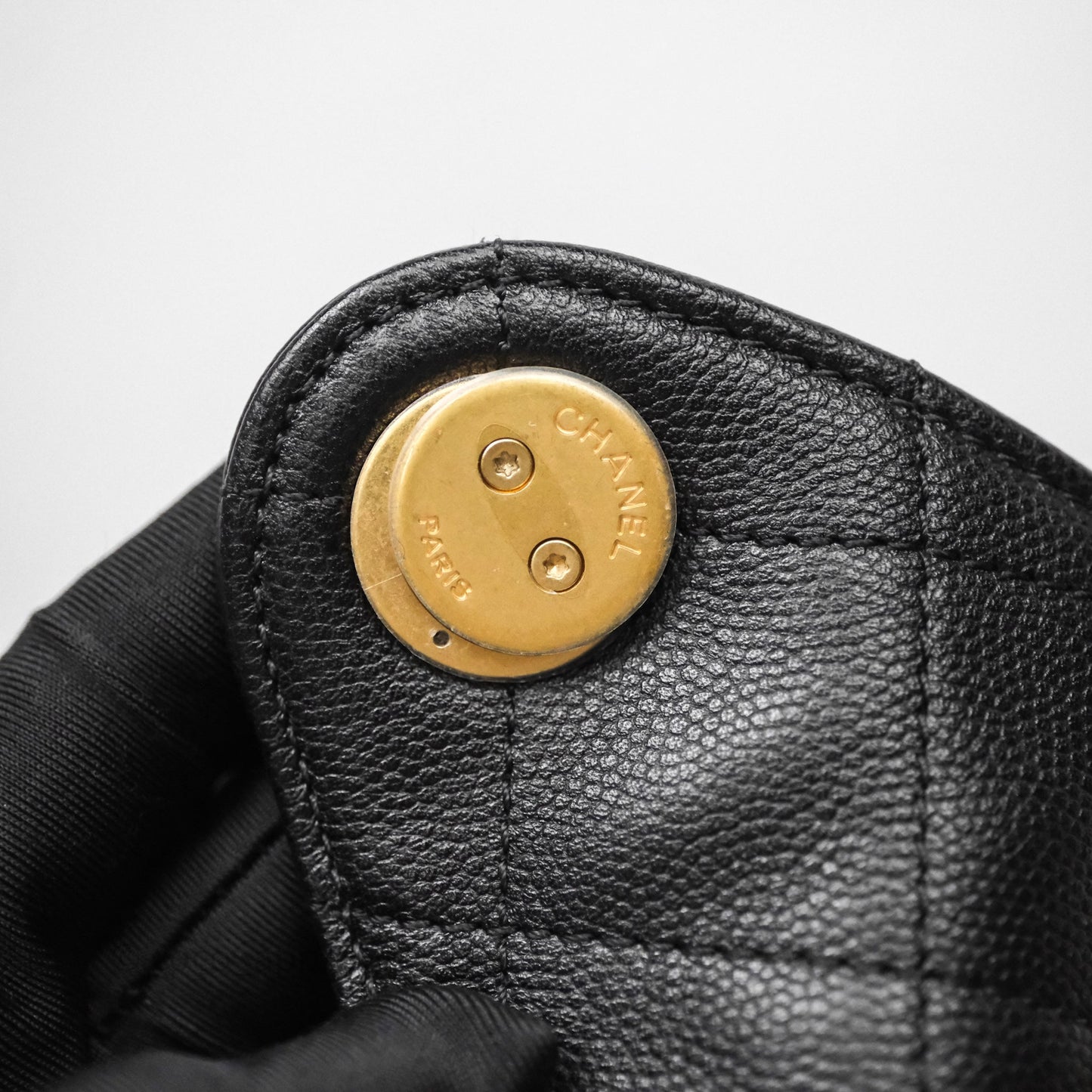 Chanel 25 Small Bag Black Caviar Aged Gold Hardware