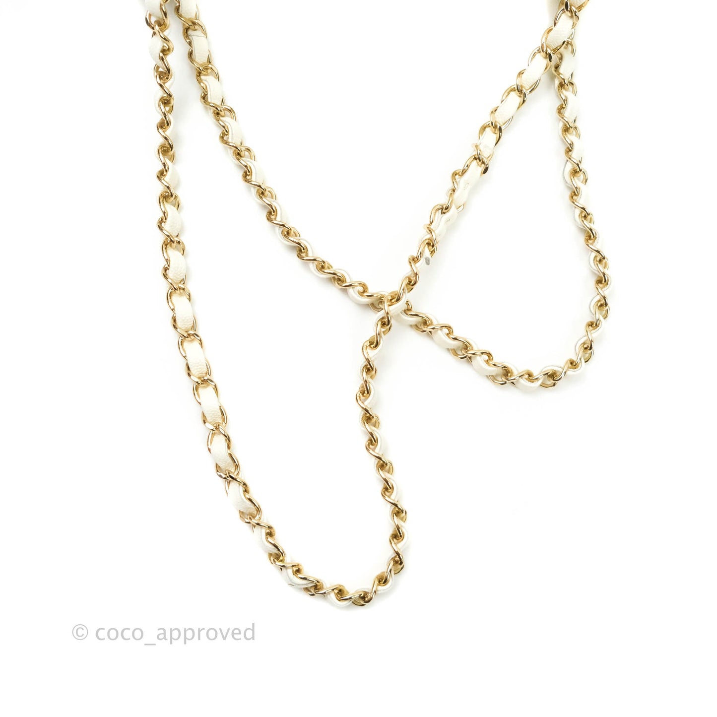 Chanel Classic M/L Medium Double Flap Ivory White Caviar Gold Hardware