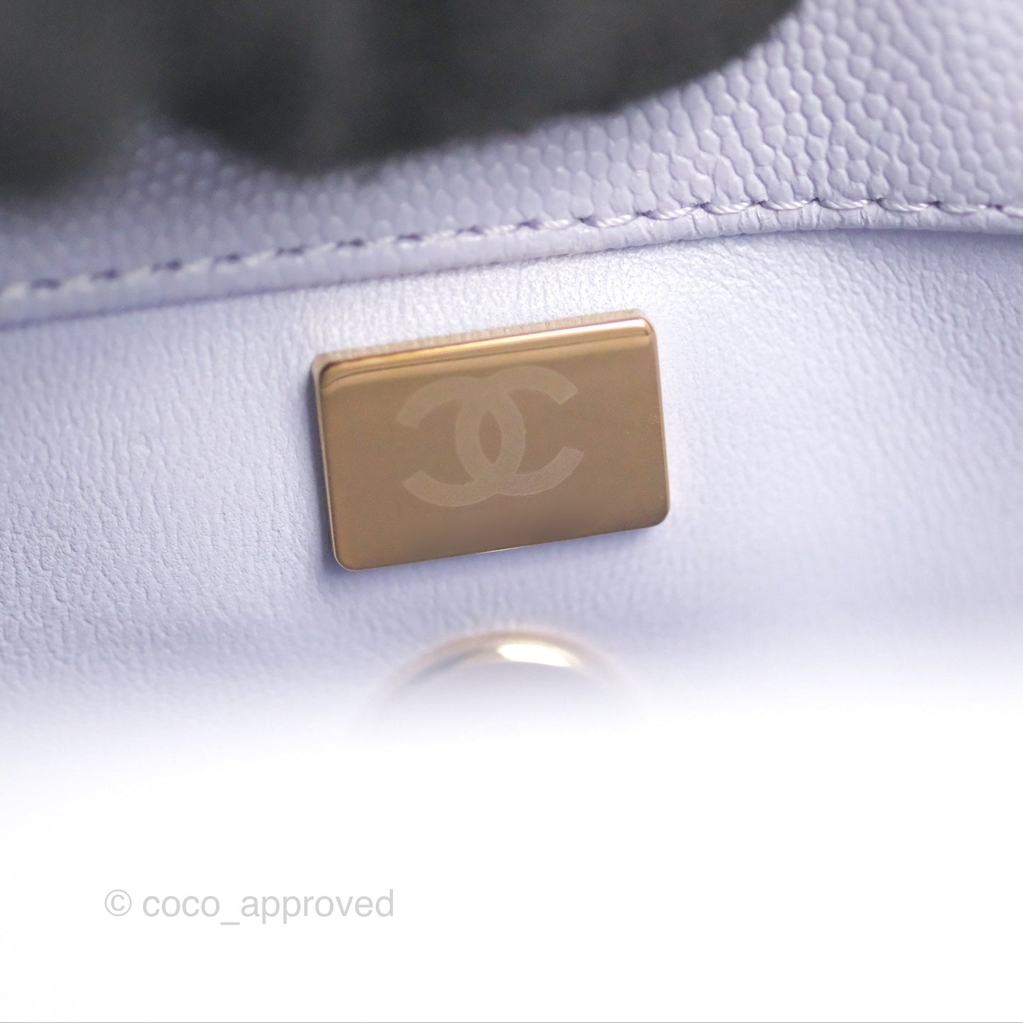 Chanel Small Coco Handle Quilted Lilac Caviar Gold Hardware