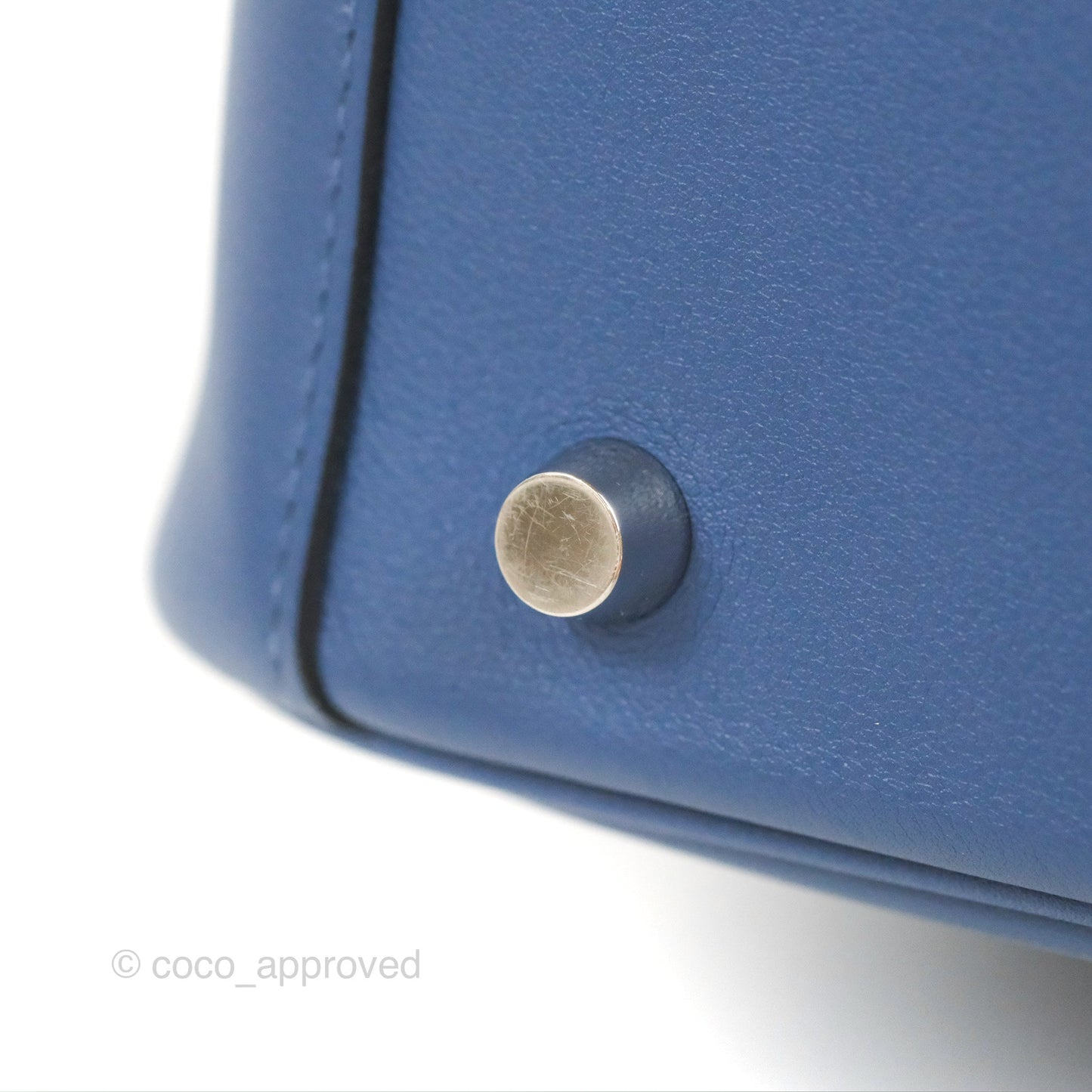 Hermès Lindy 26 Bleu Brighton/ Capucine Swift Palladium Hardware