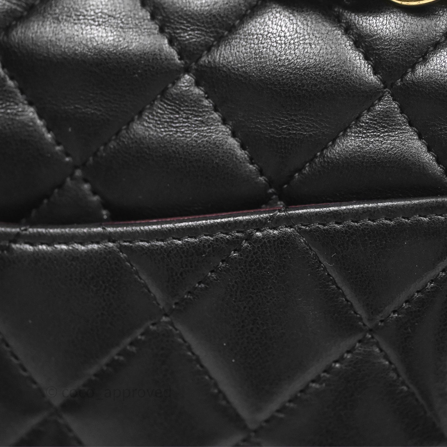 Chanel Classic M/L Medium Flap Quilted Black Lambskin Gold Hardware