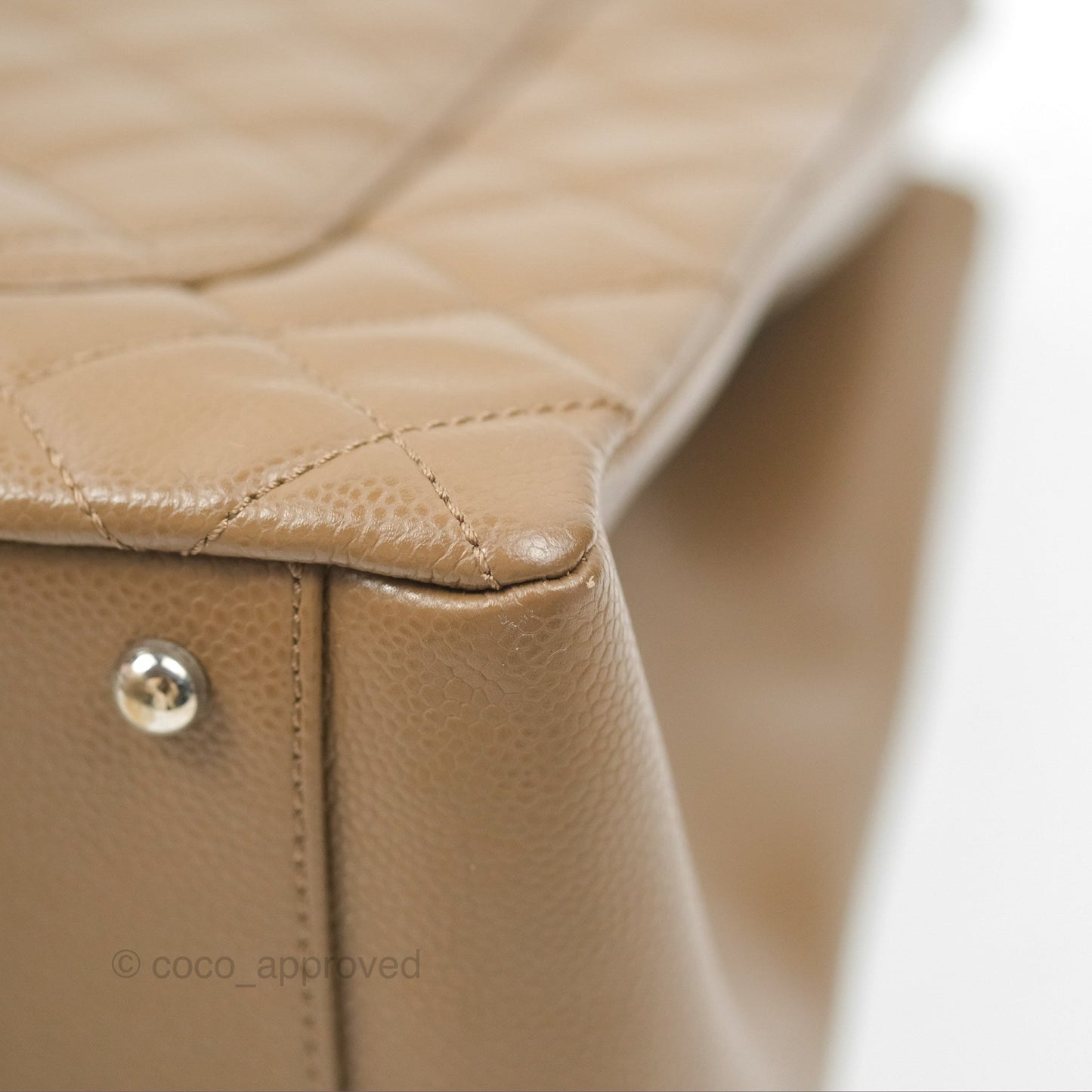 Chanel XL GST Brown Taupe Caviar Silver Hardware